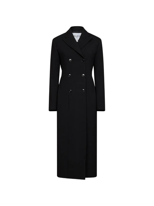 Crepe double-breasted coat