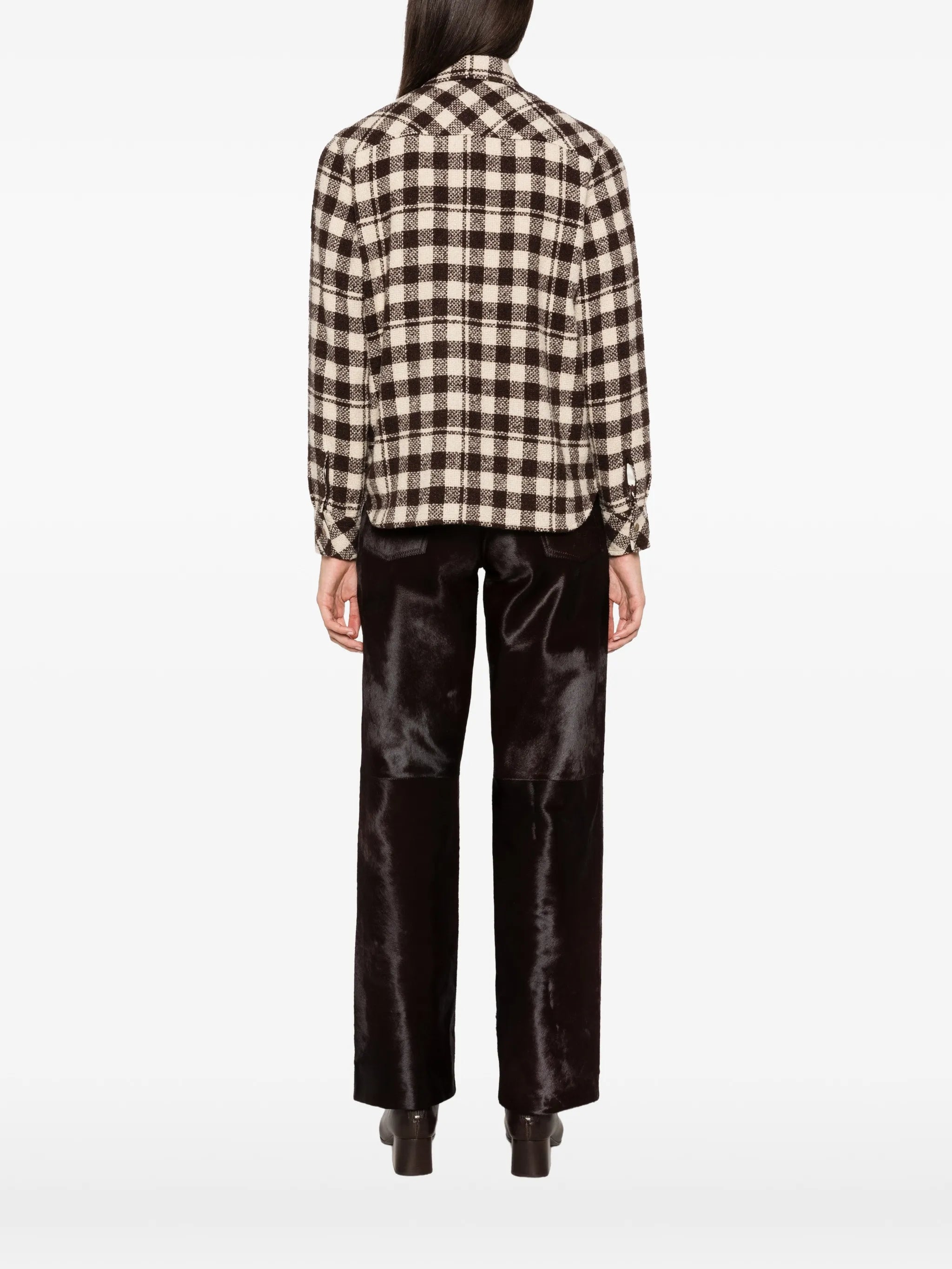 check-pattern button-down jacket