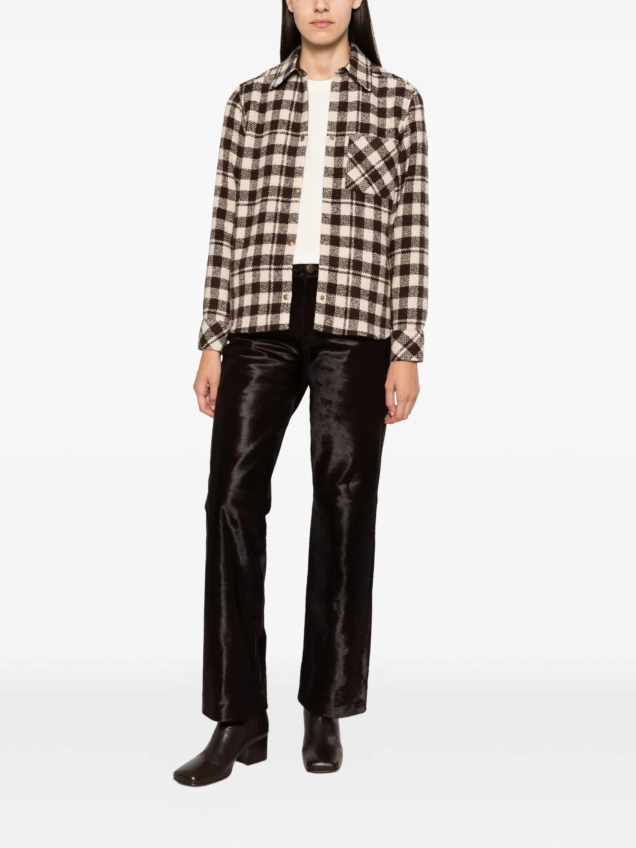 check-pattern button-down jacket