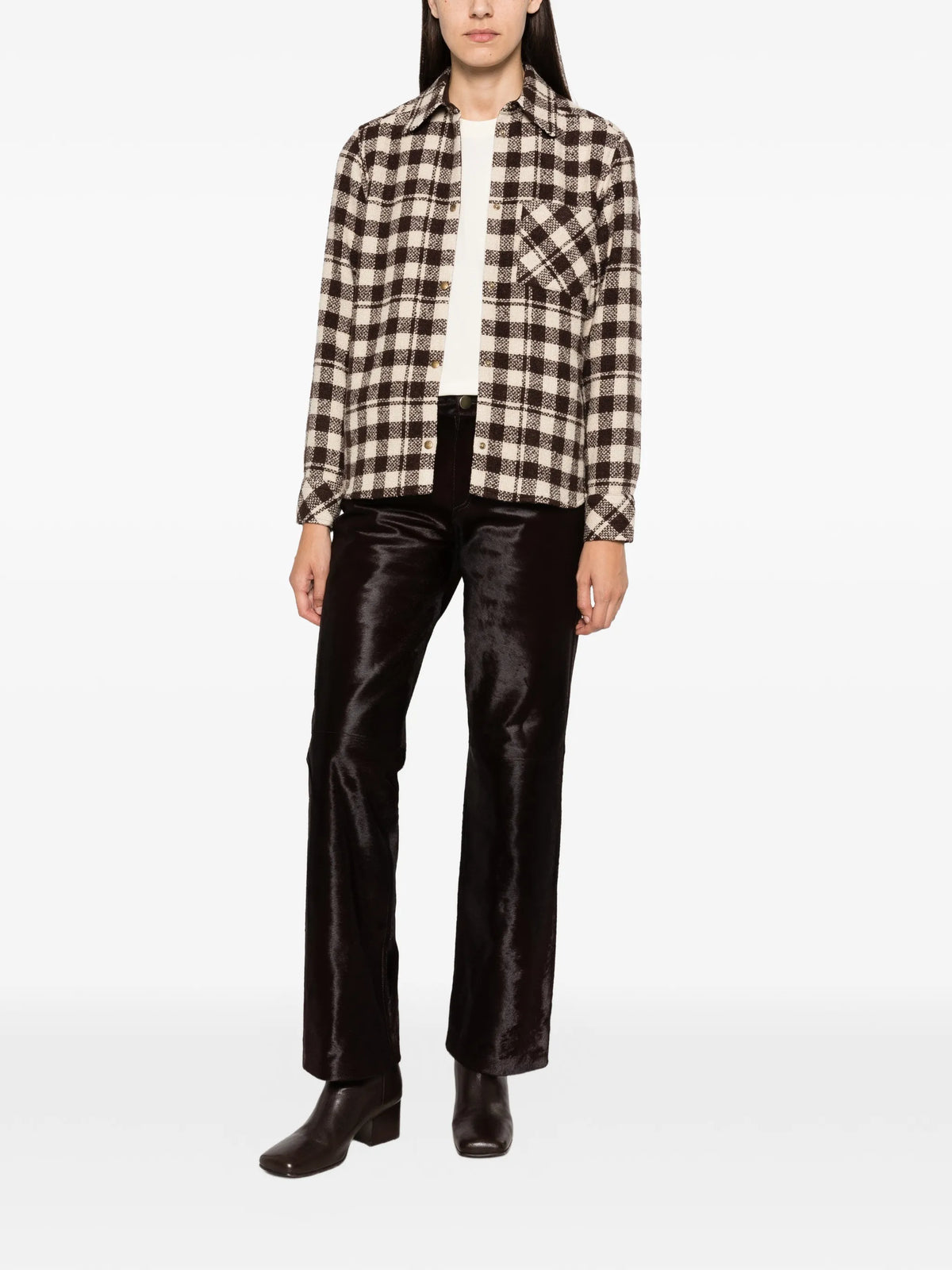 check-pattern button-down jacket