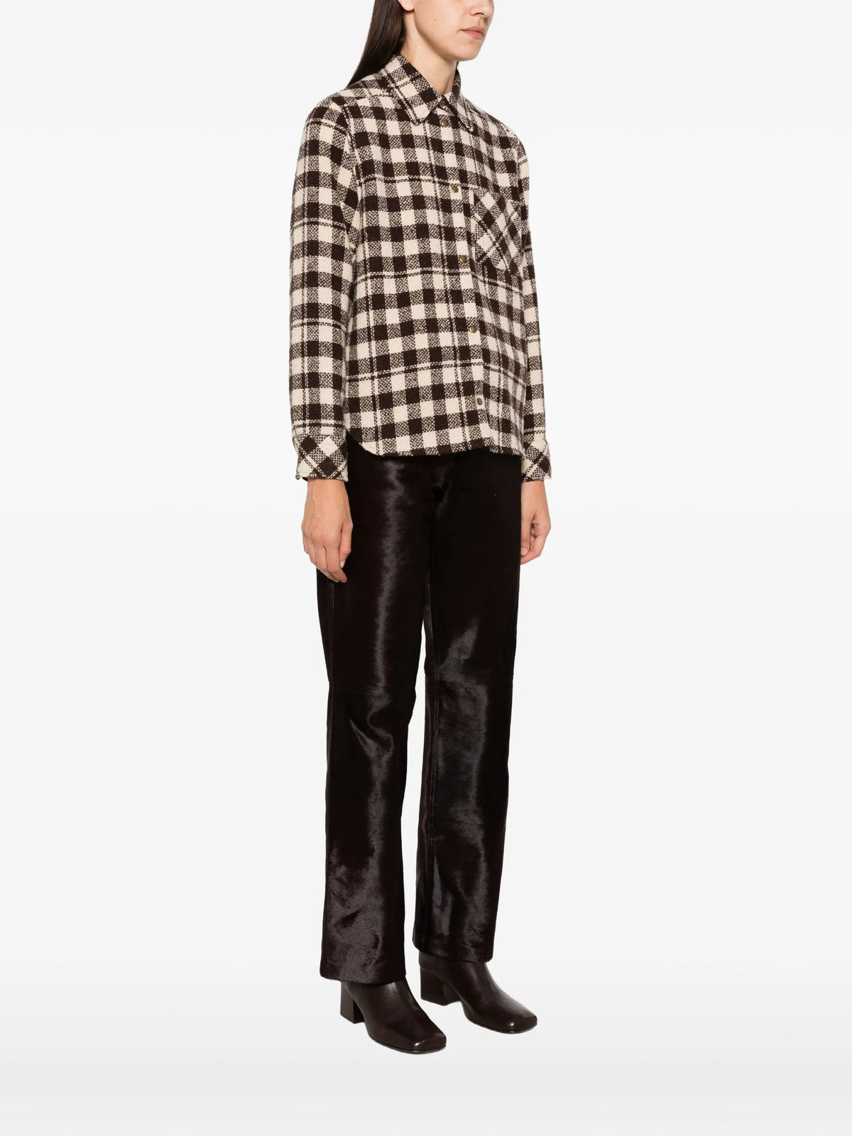 check-pattern button-down jacket