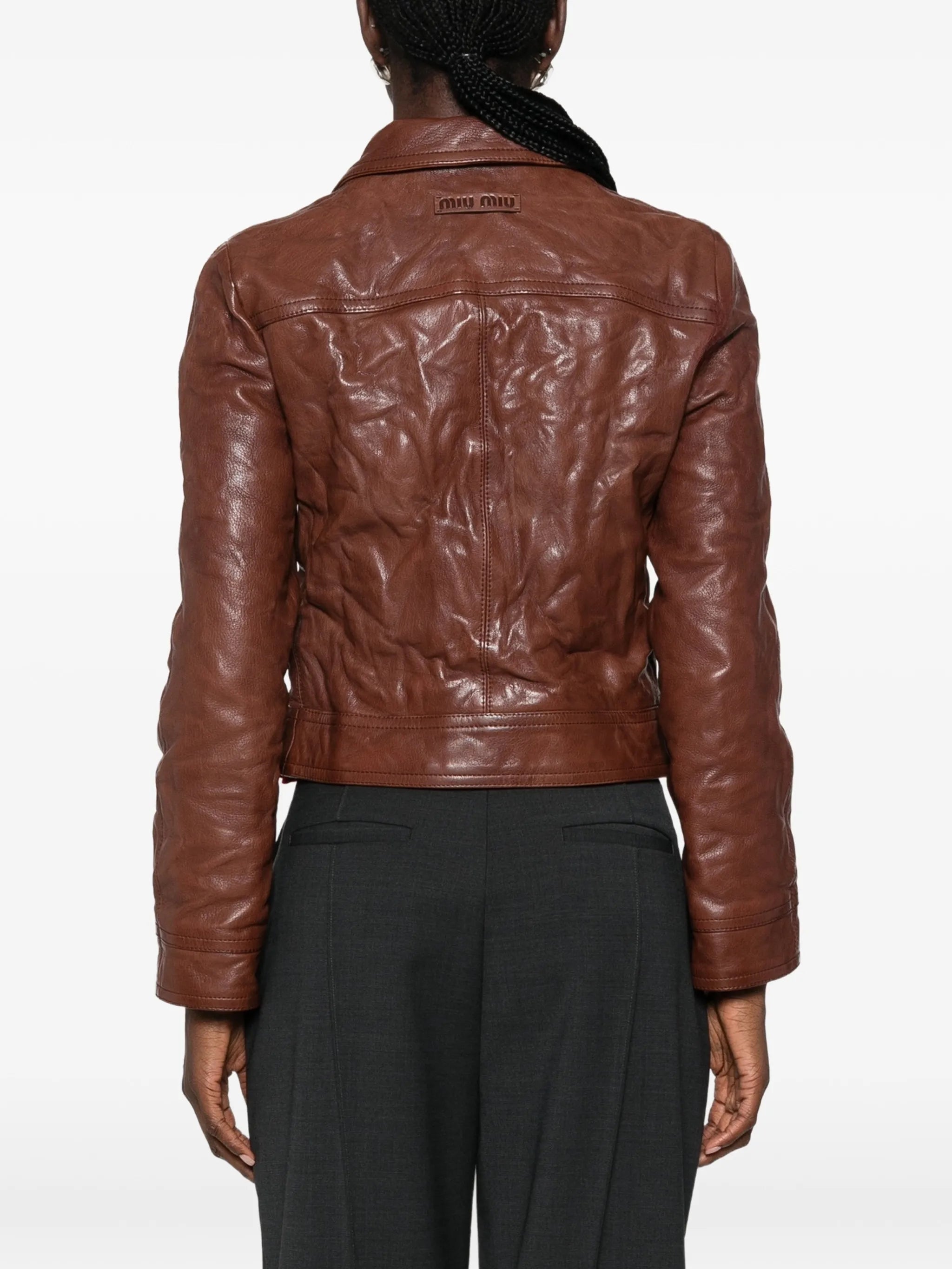 crinkled leather jacket