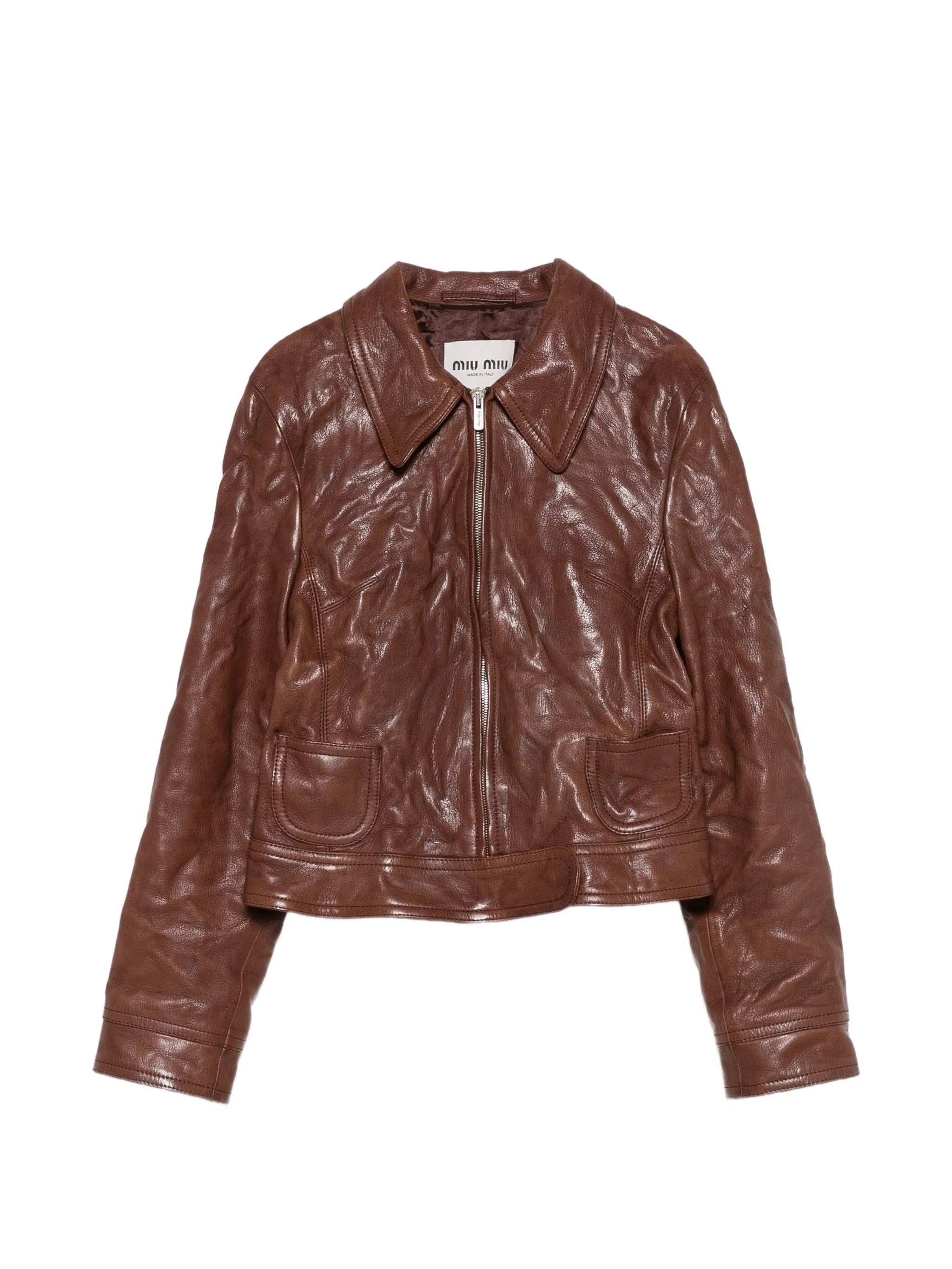 crinkled leather jacket