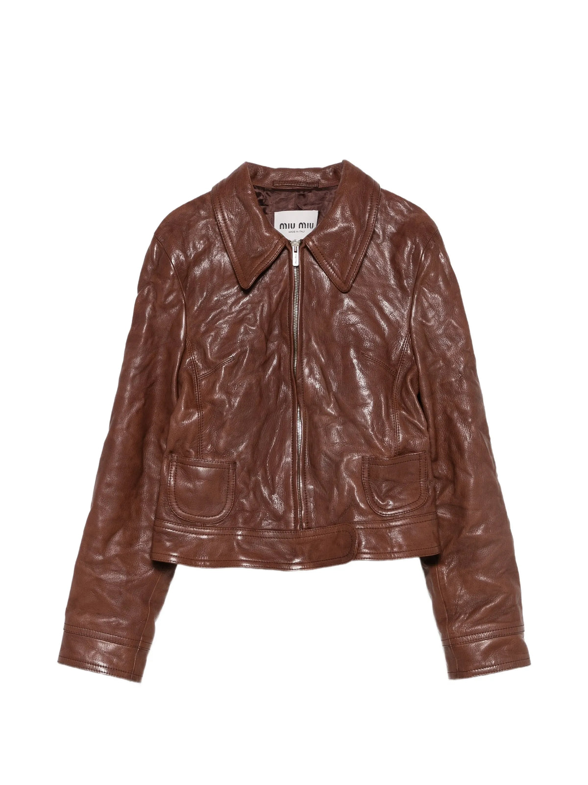 crinkled leather jacket
