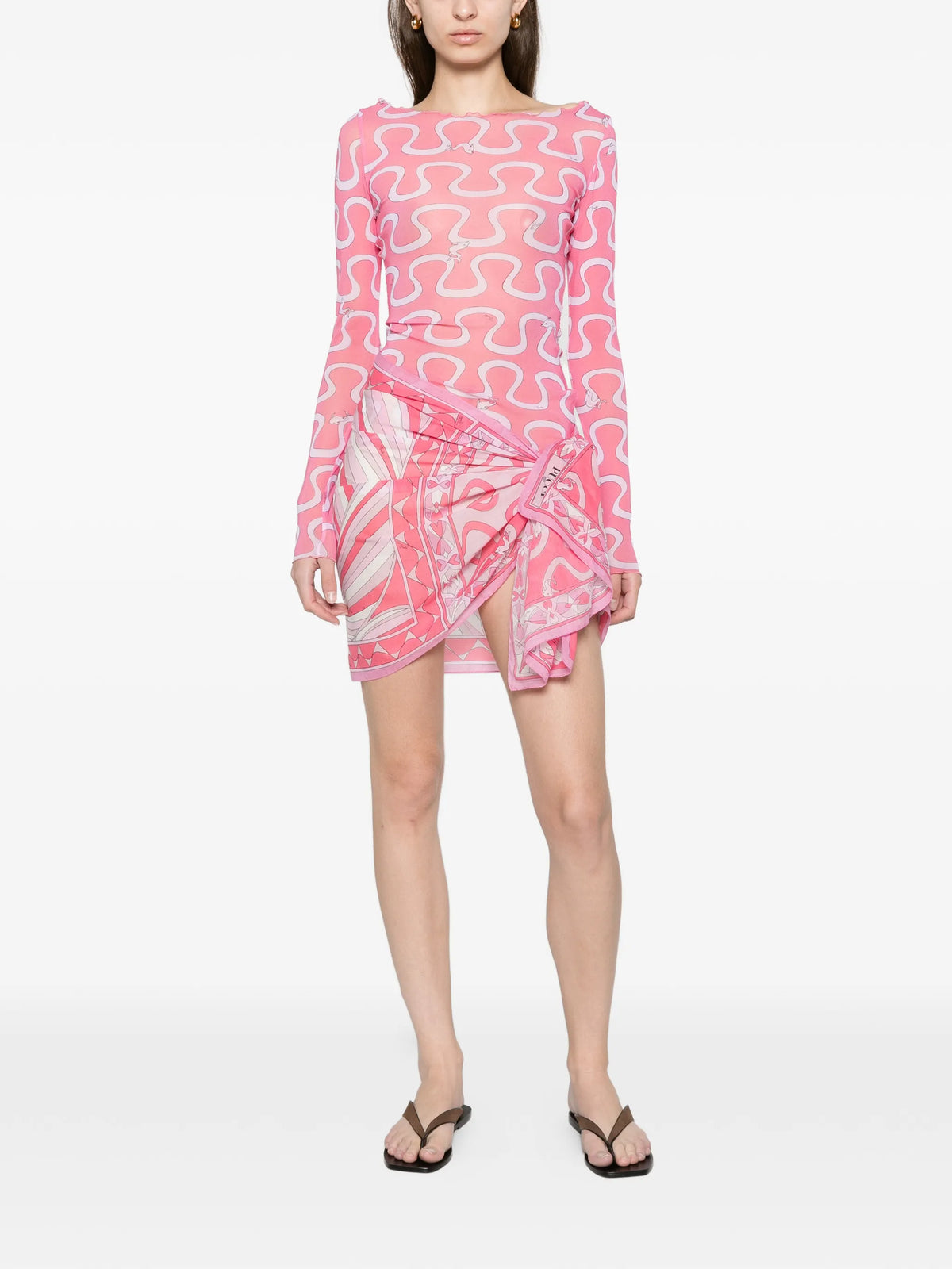 print tulle top