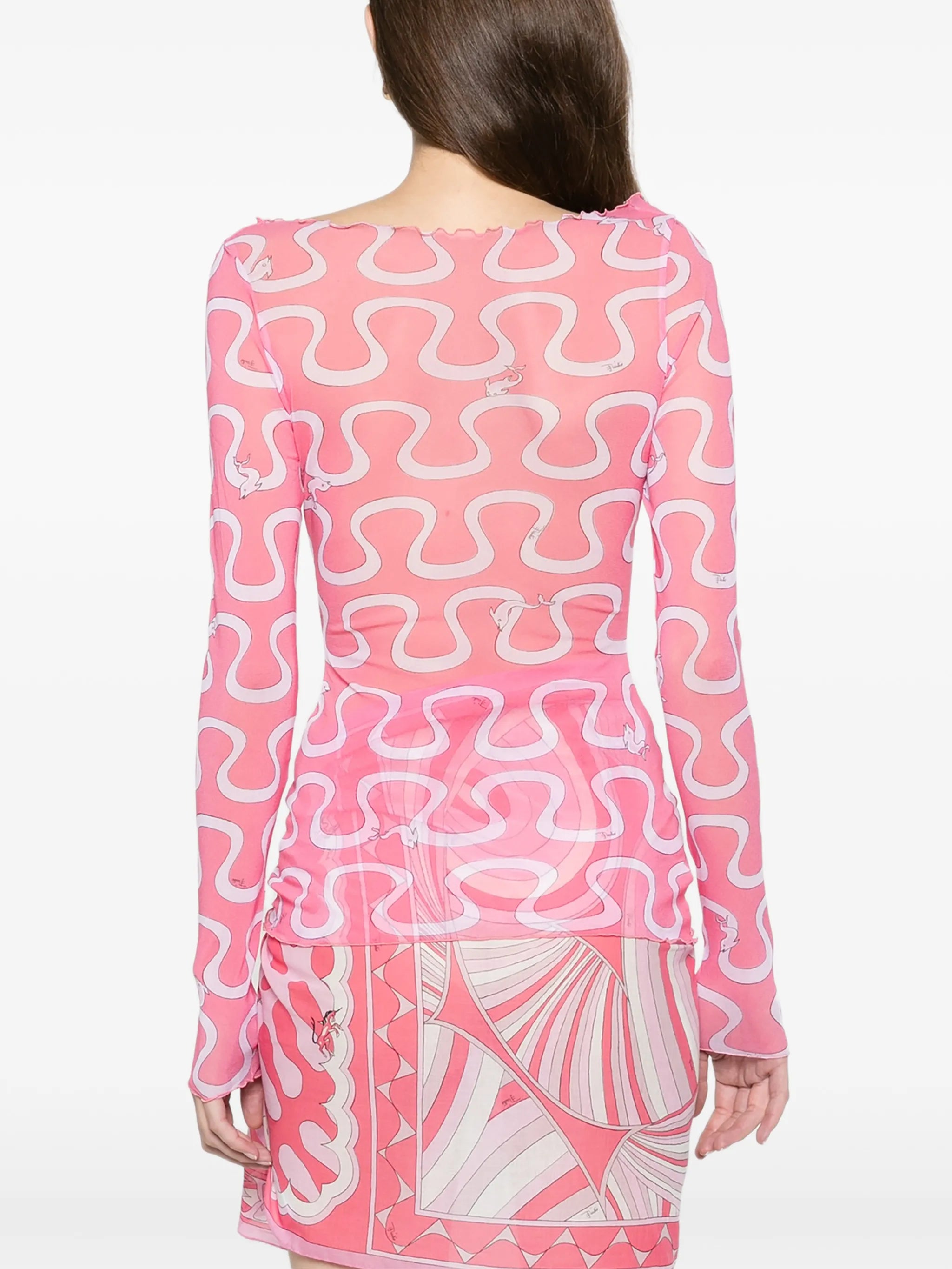 print tulle top