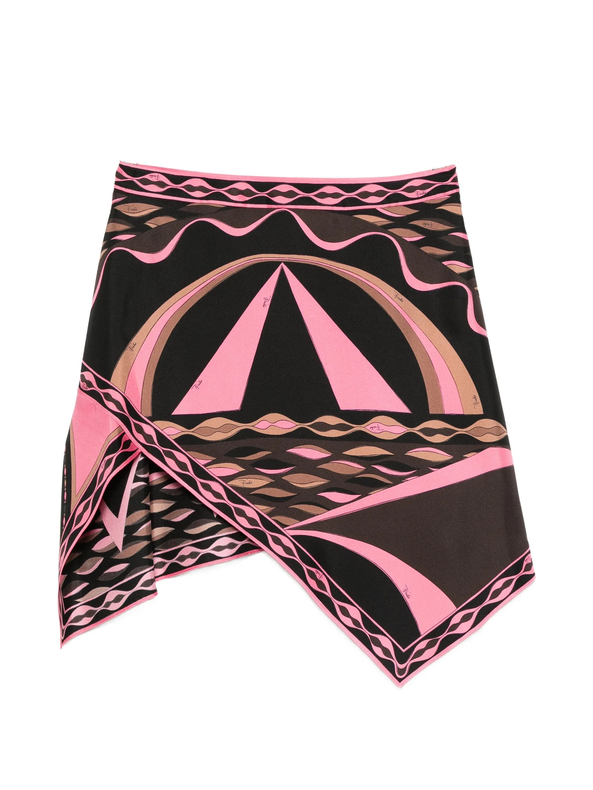 dune-print silk scarf skirt