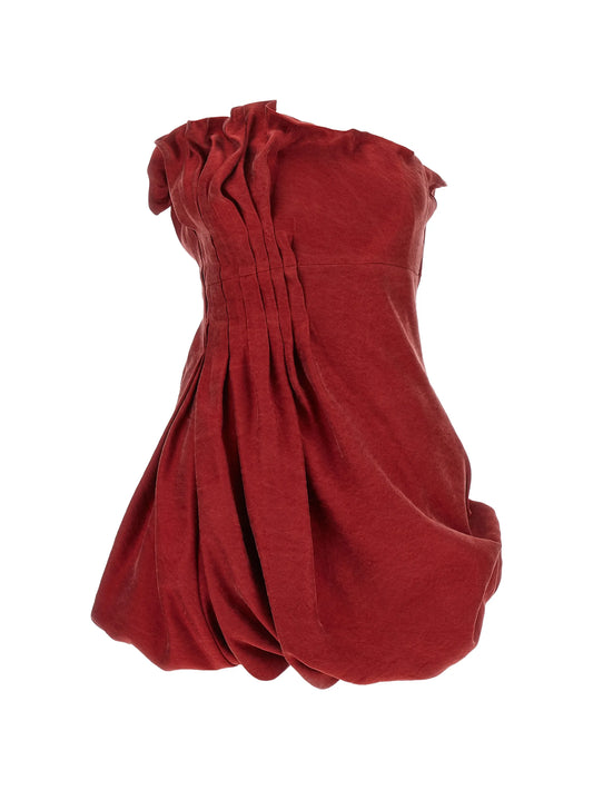pleated asymmetrical mini dress