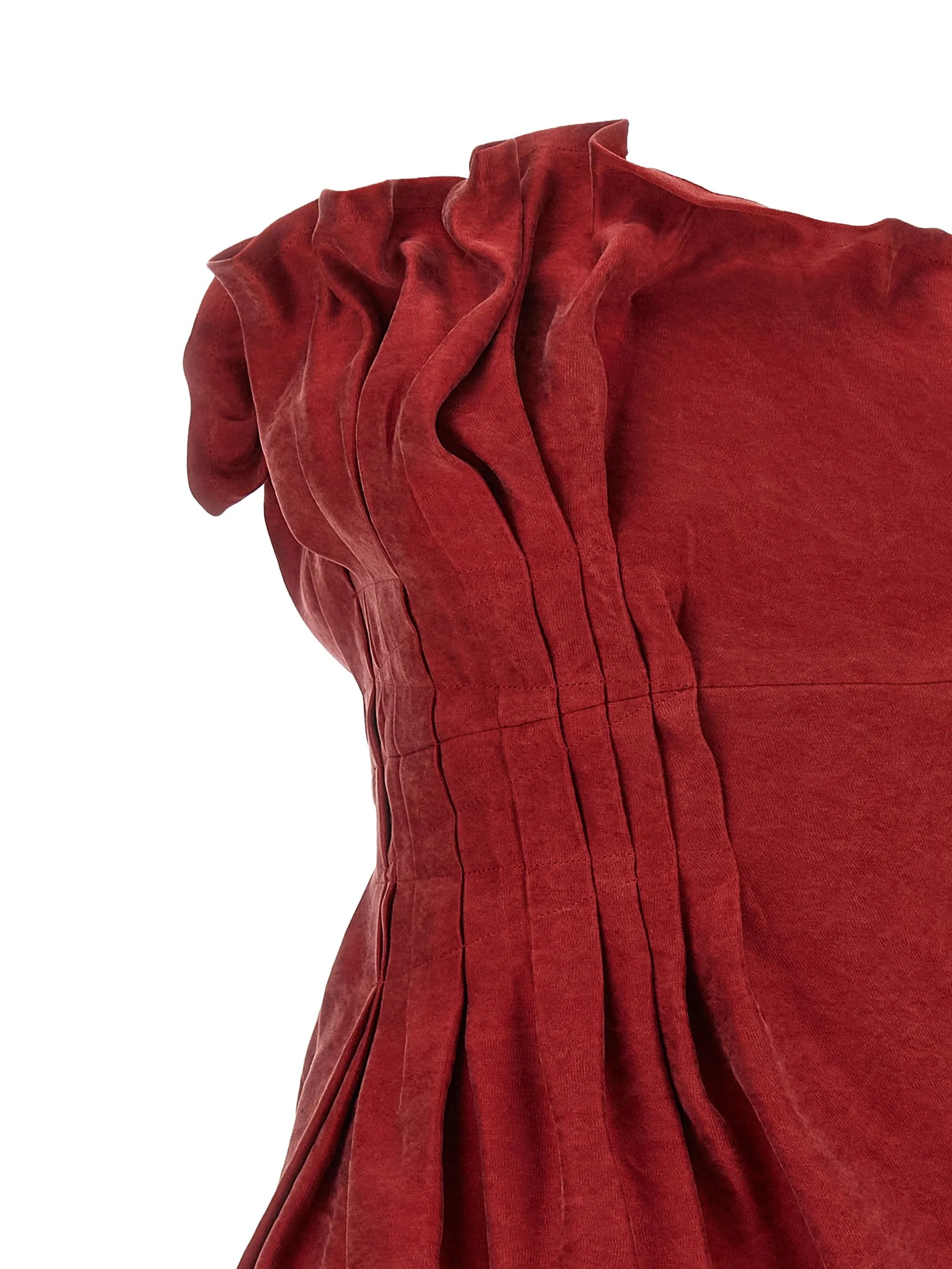 pleated asymmetrical mini dress