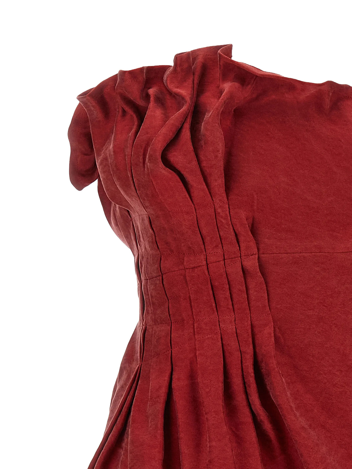 pleated asymmetrical mini dress