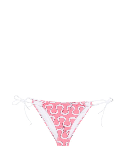 Marmo-print chain-link bikini bottoms