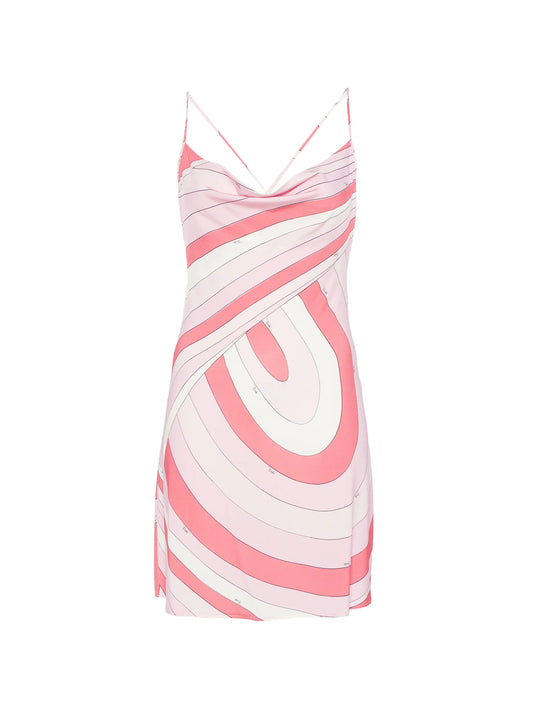 cowl-neck mini dress