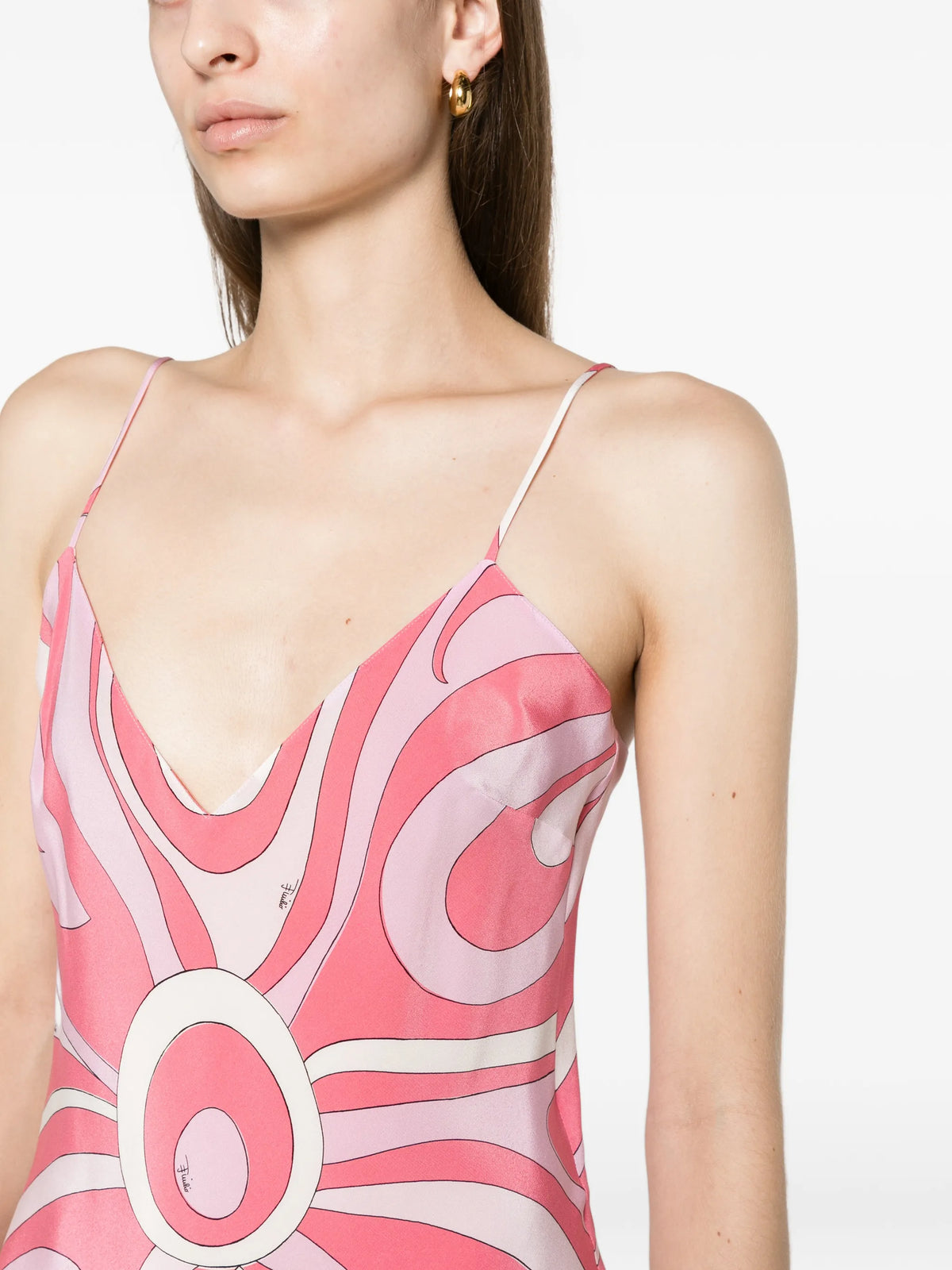 Iride-print silk maxi dress