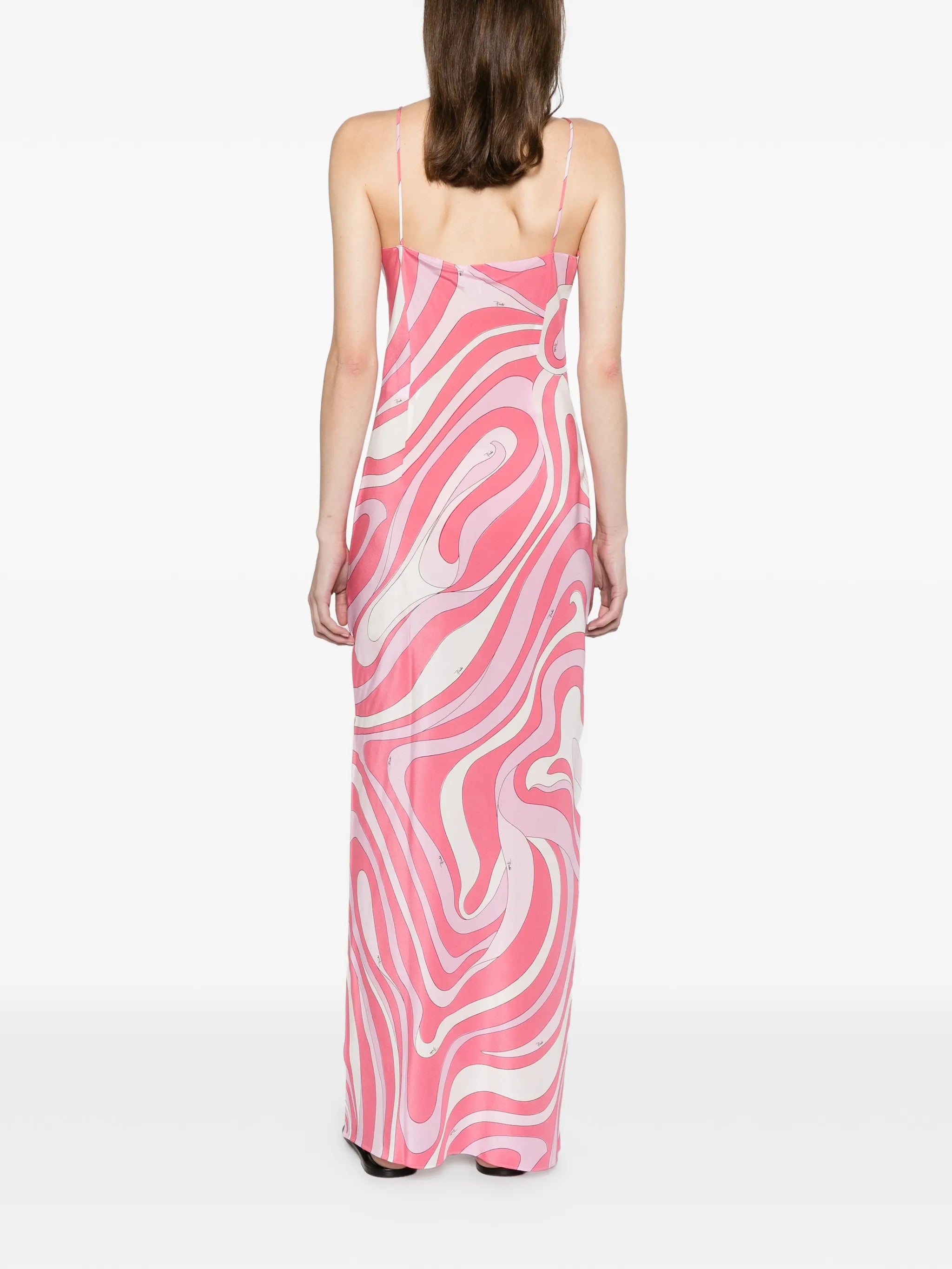 Iride-print silk maxi dress