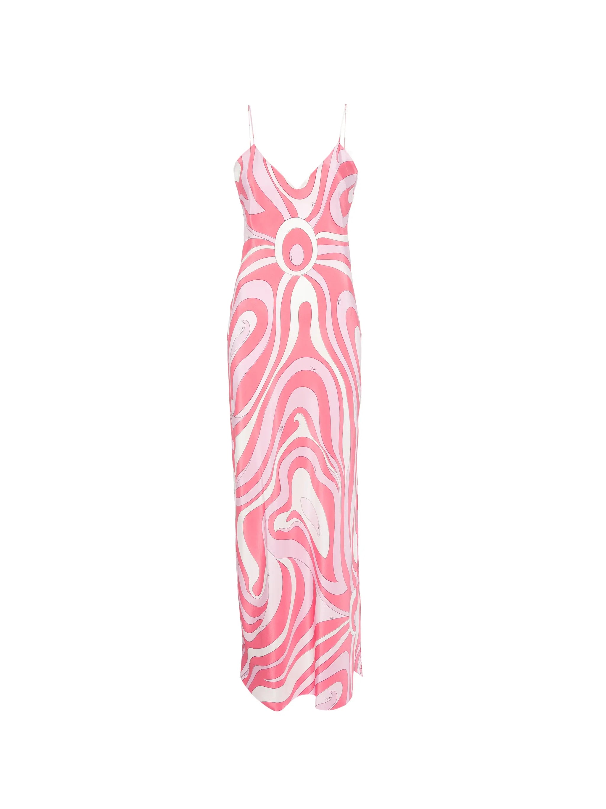 Iride-print silk maxi dress