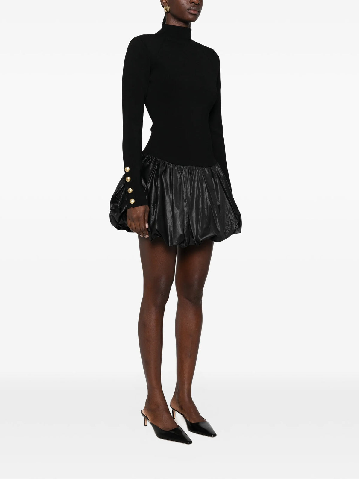 Elodi button-embellished bubble-hem mini dress