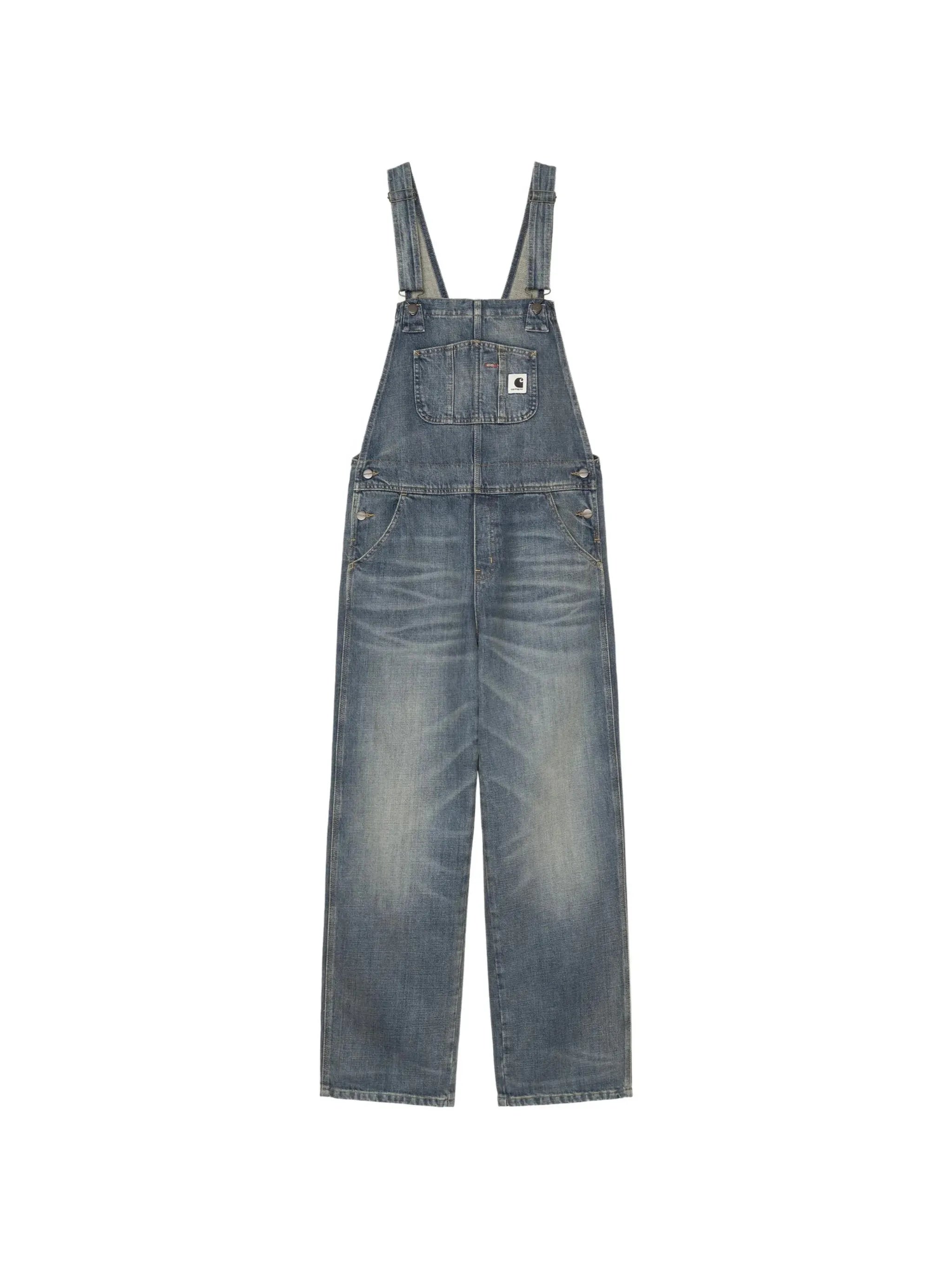 faded-effect dungarees