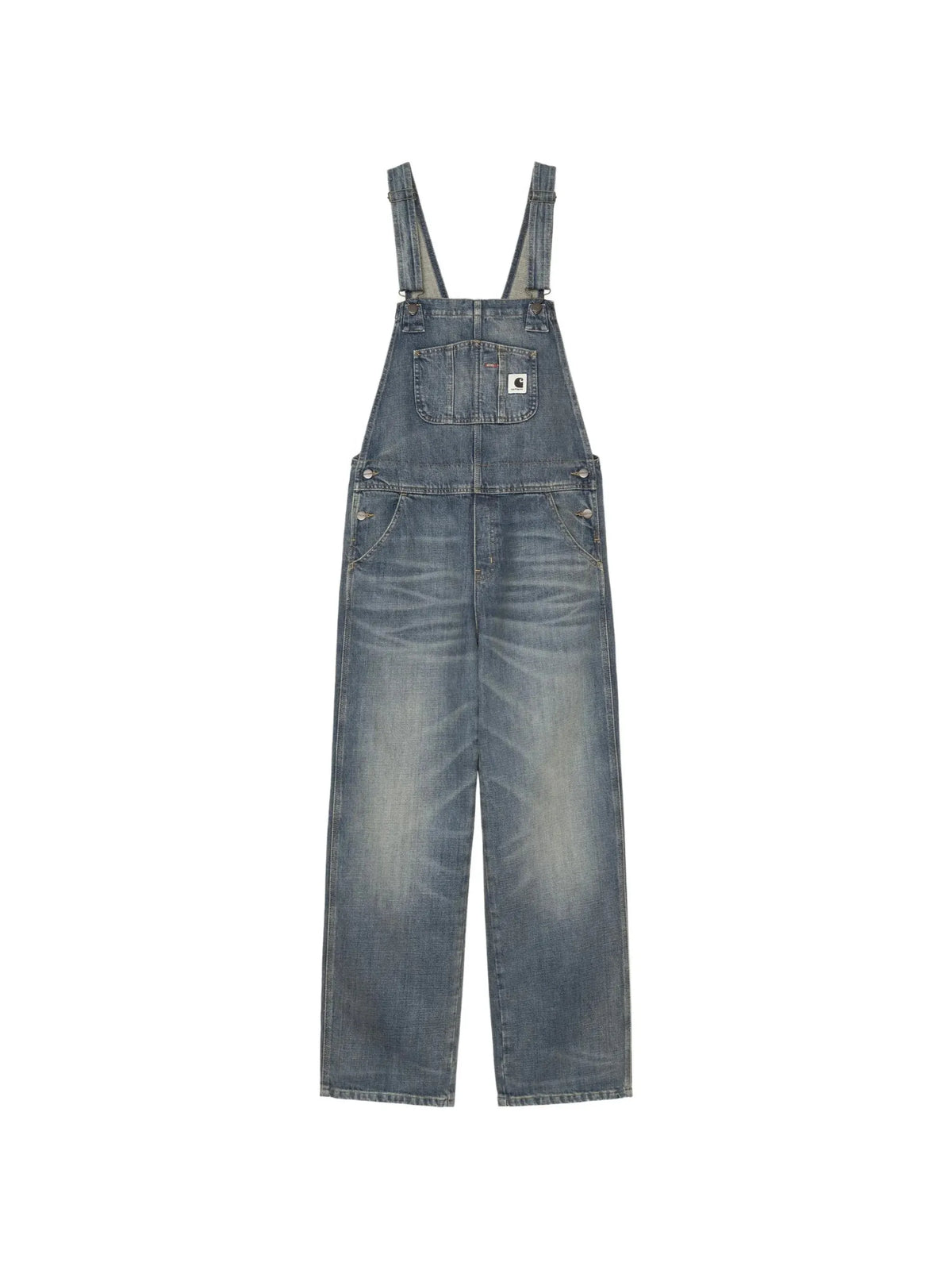 faded-effect dungarees