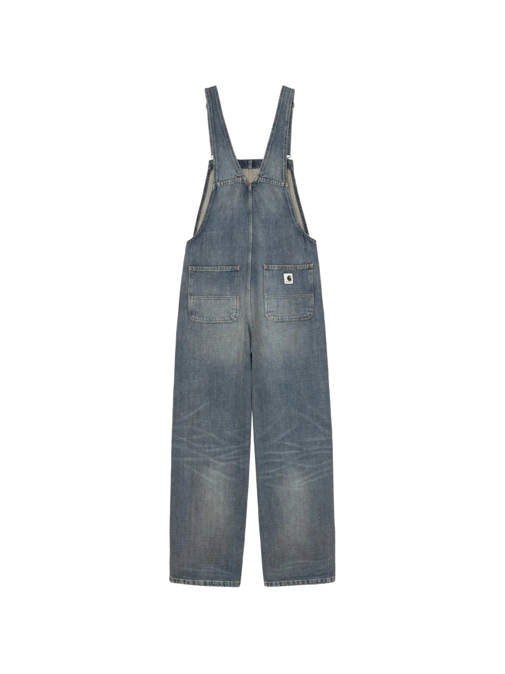faded-effect dungarees