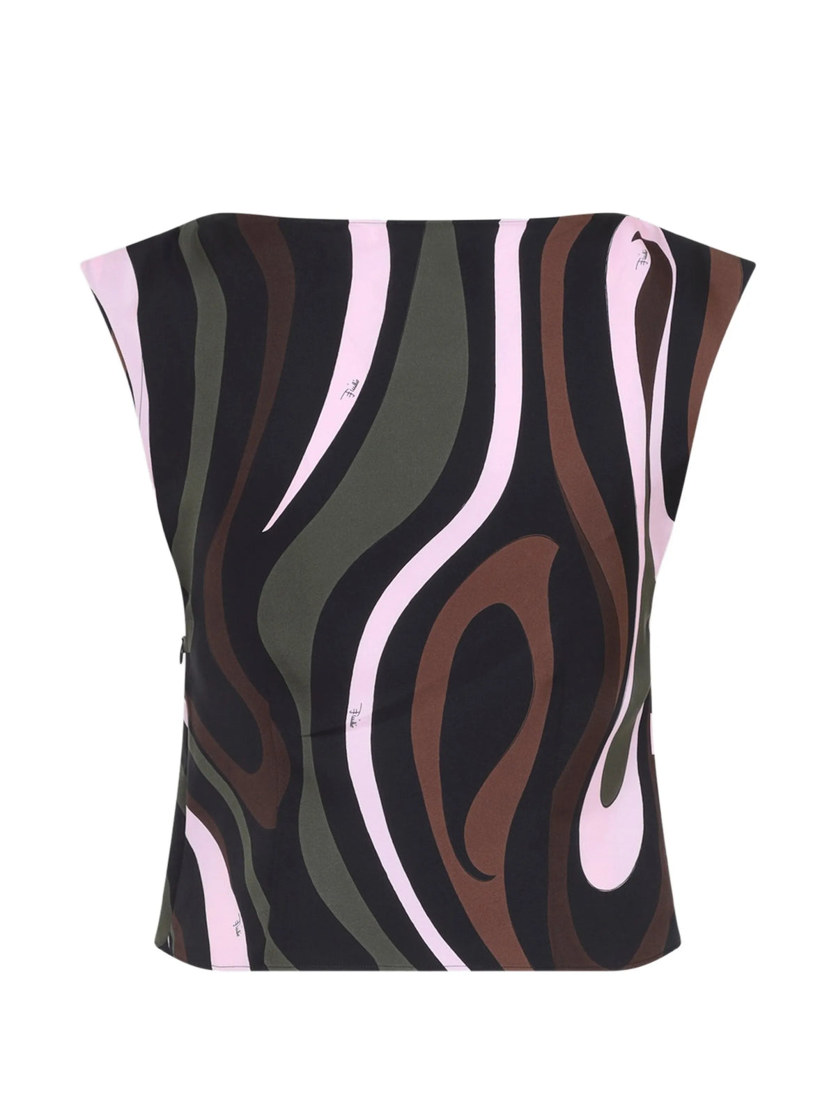abstract-print silk blouse