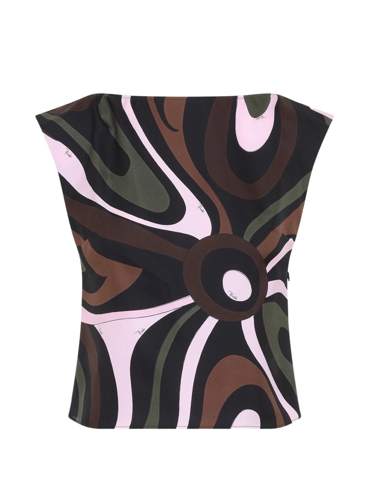 abstract-print silk blouse