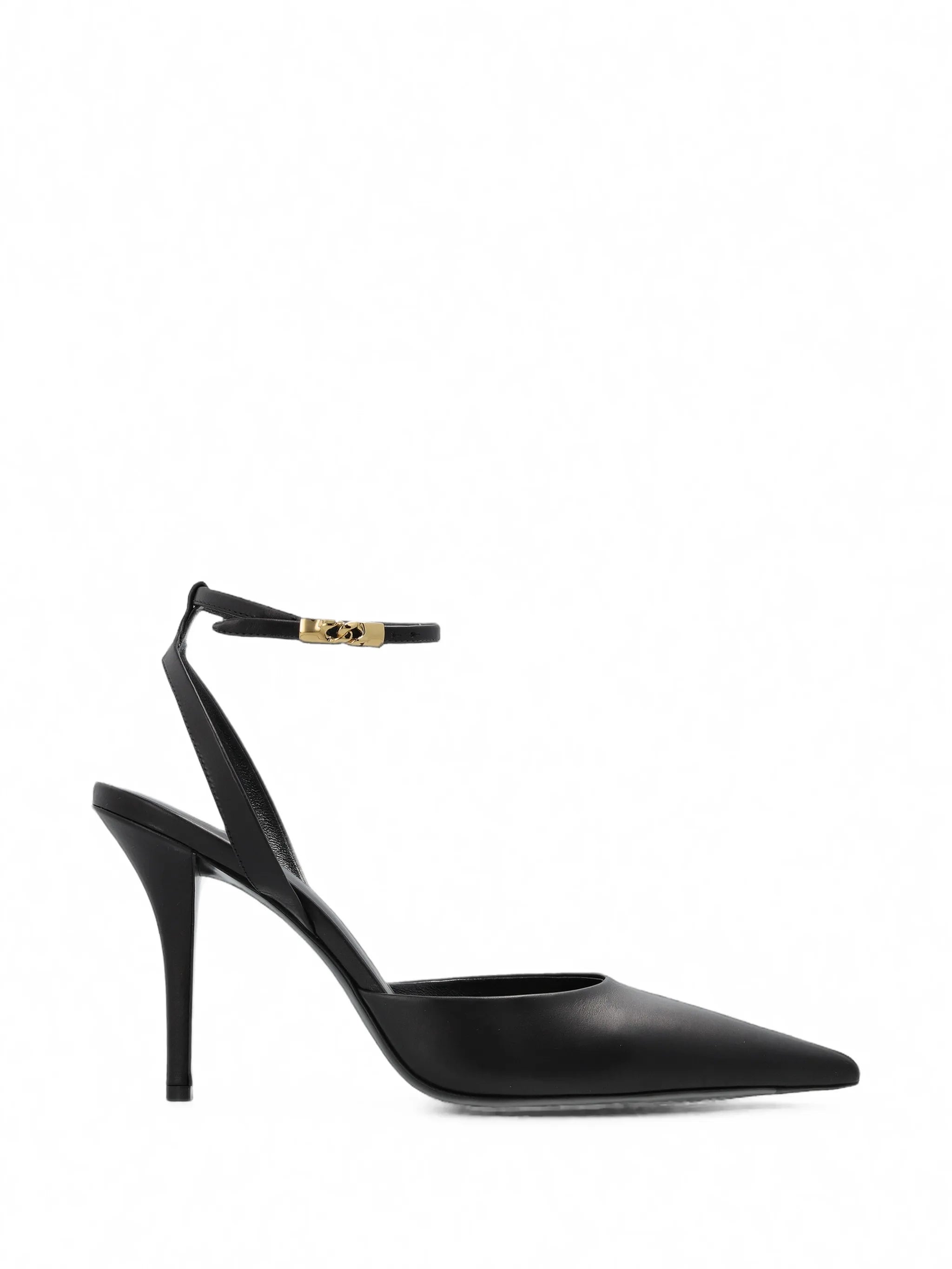 pointed-toe ankle-strap pumps