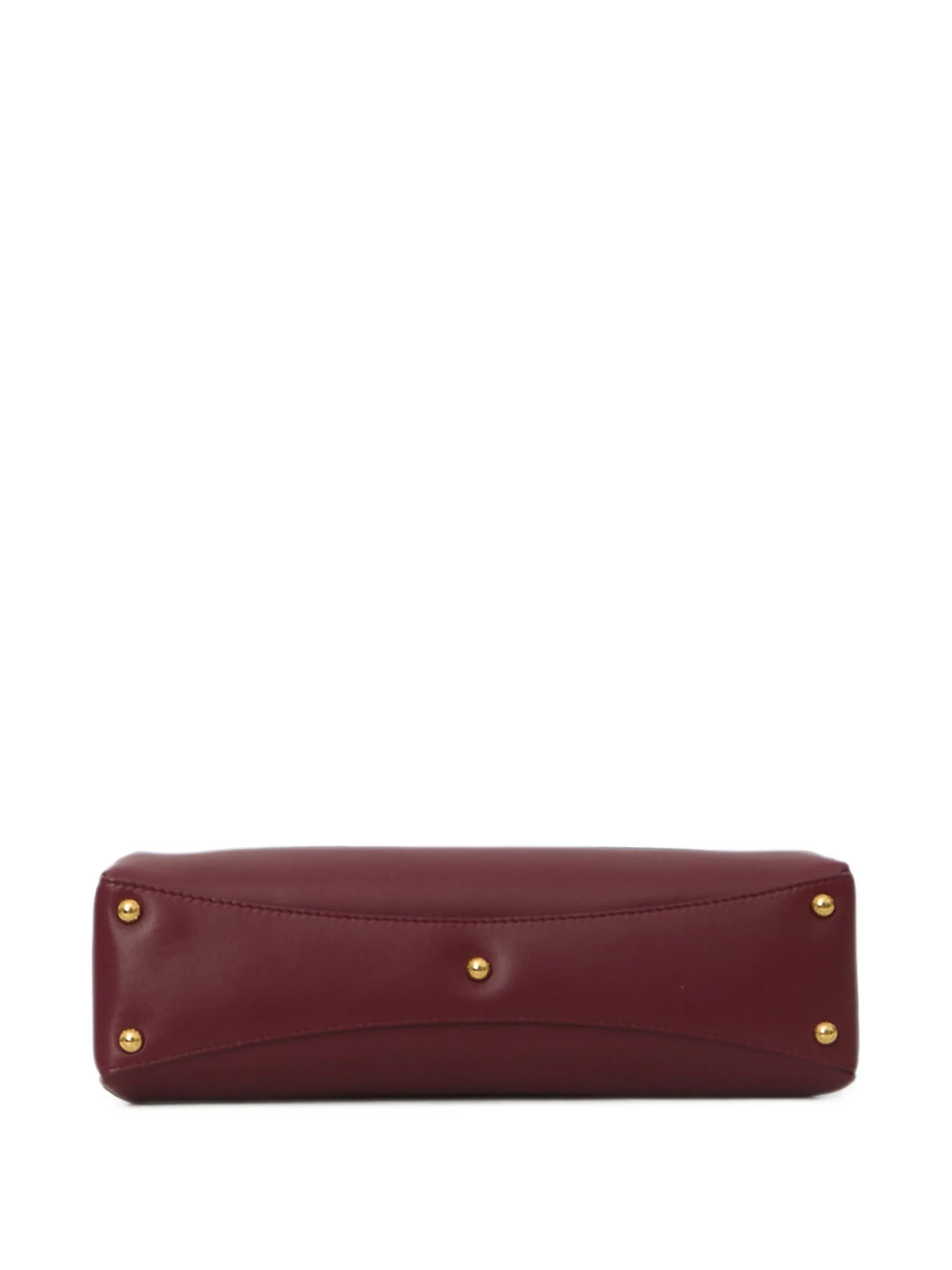 logo-print leather shoulder bag