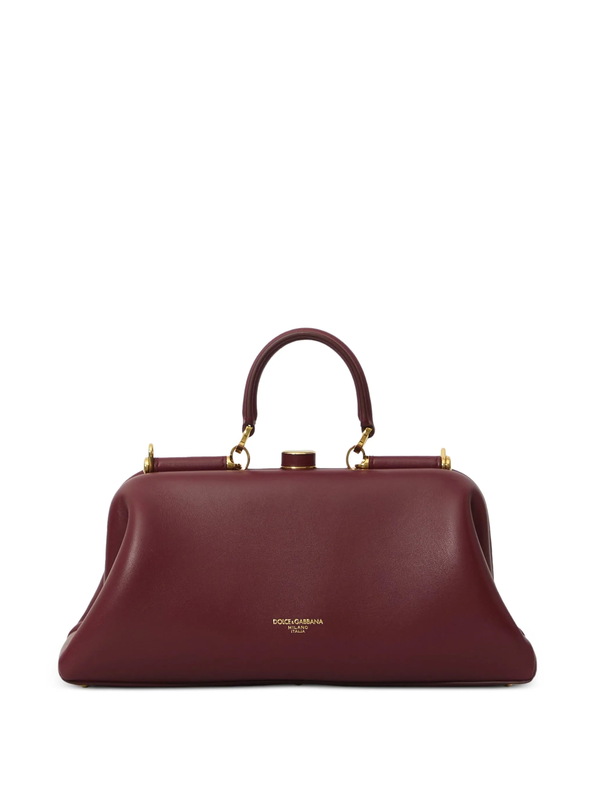 logo-print leather shoulder bag