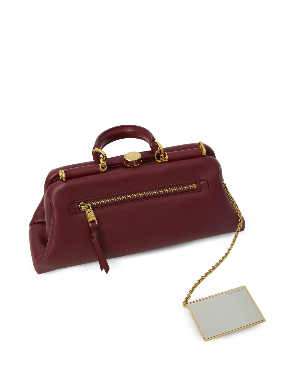 logo-print leather shoulder bag