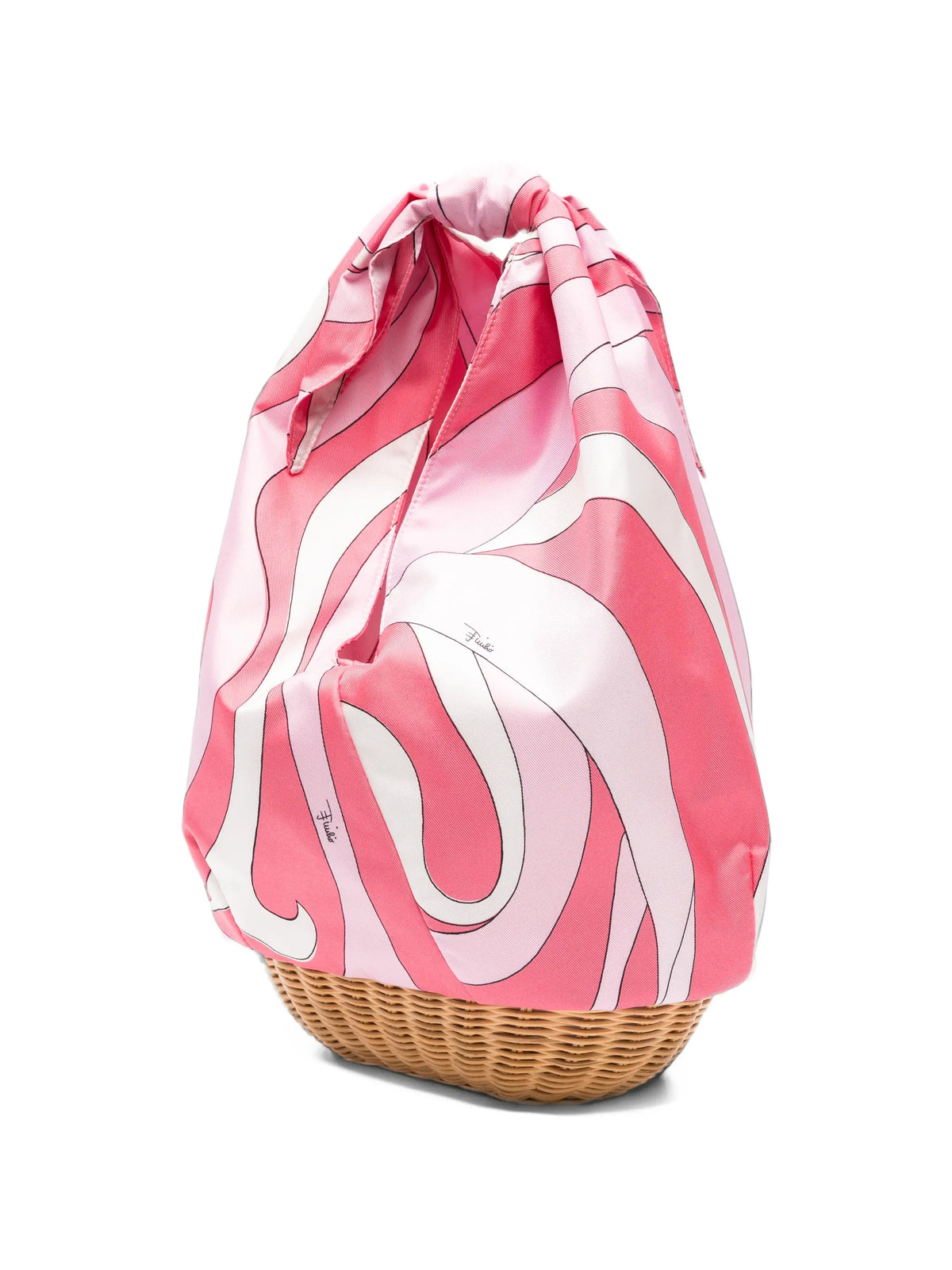 wicker silk-twill mini bag