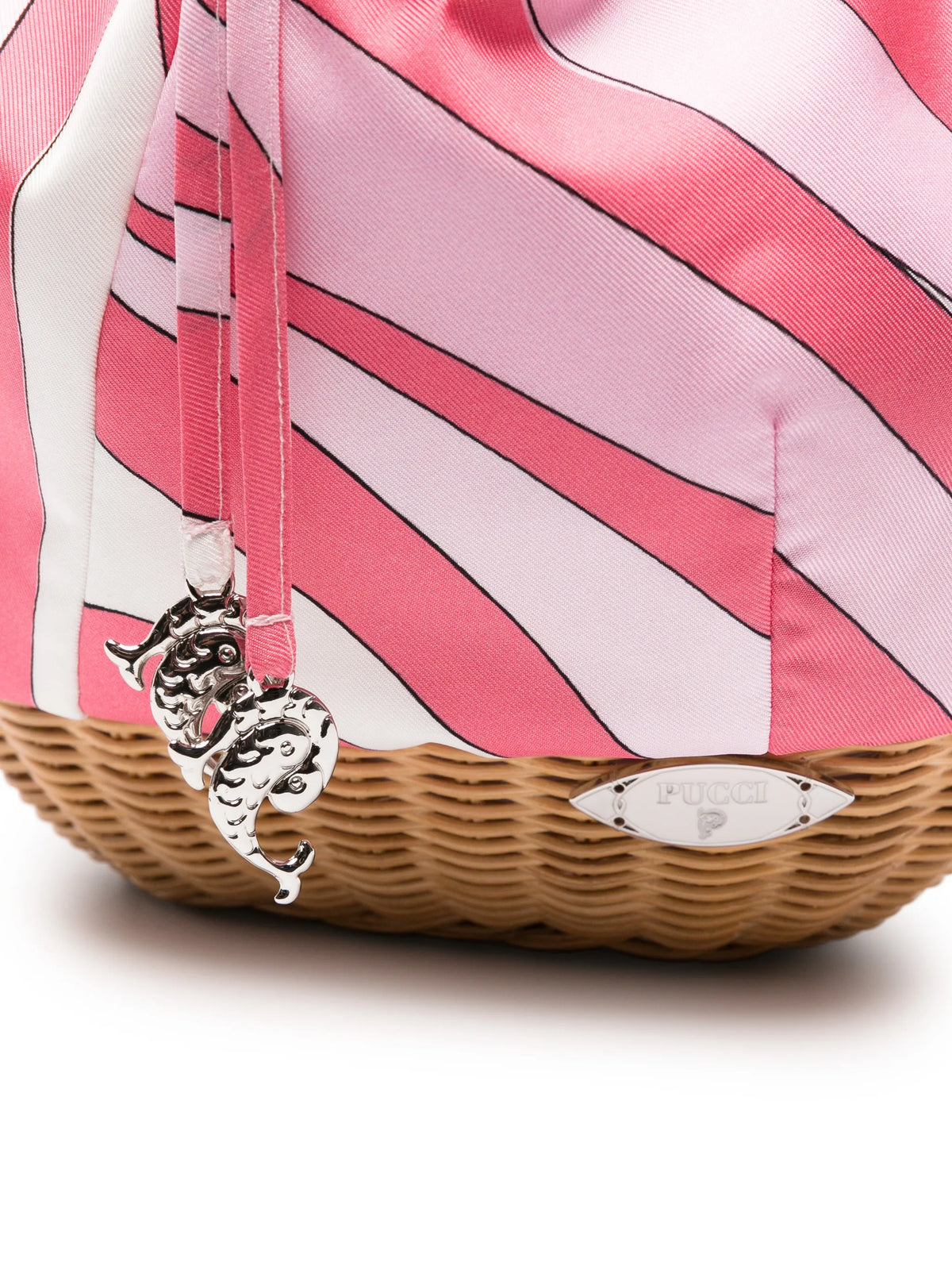 wicker silk-twill mini bag