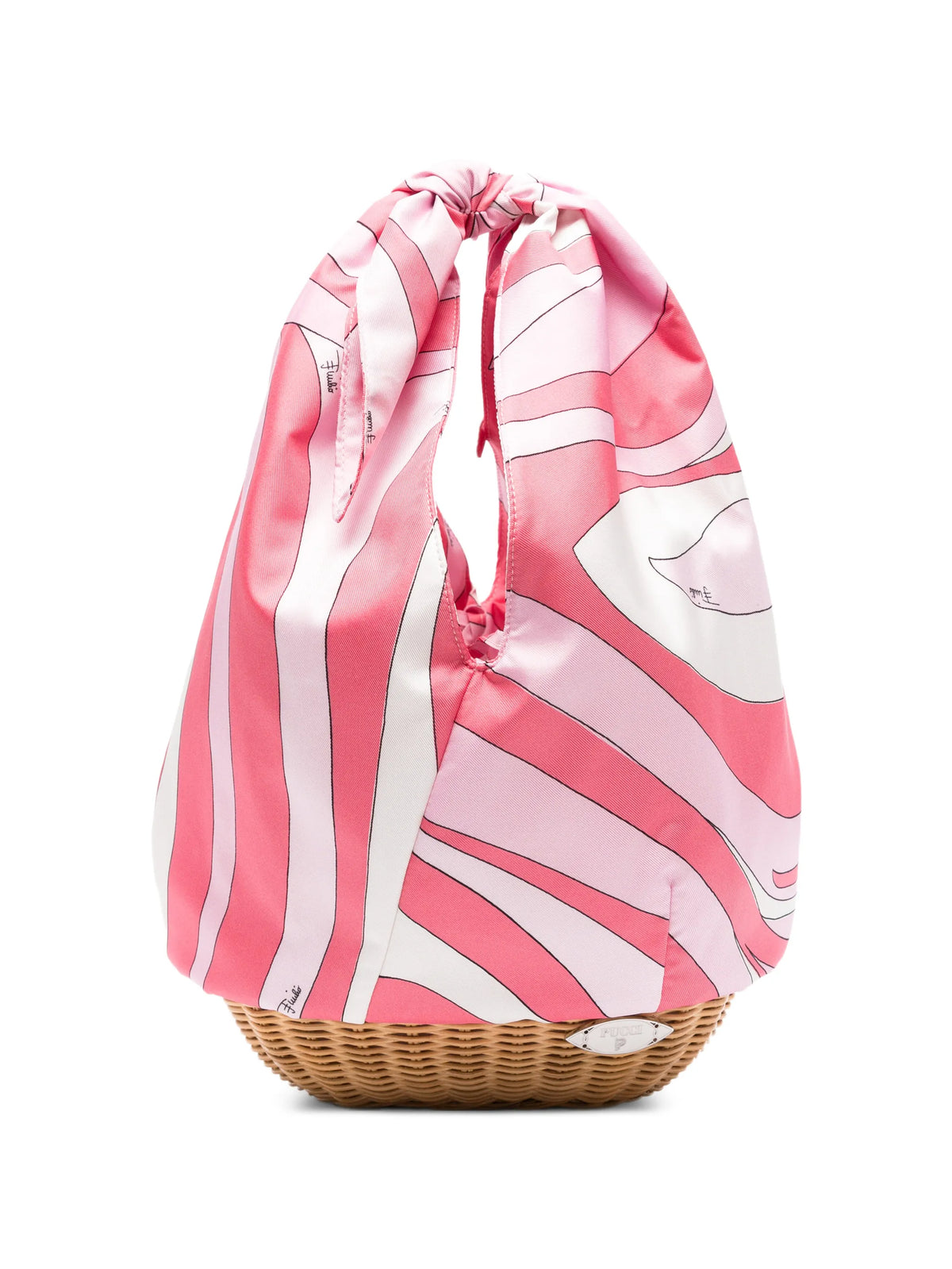 wicker silk-twill mini bag