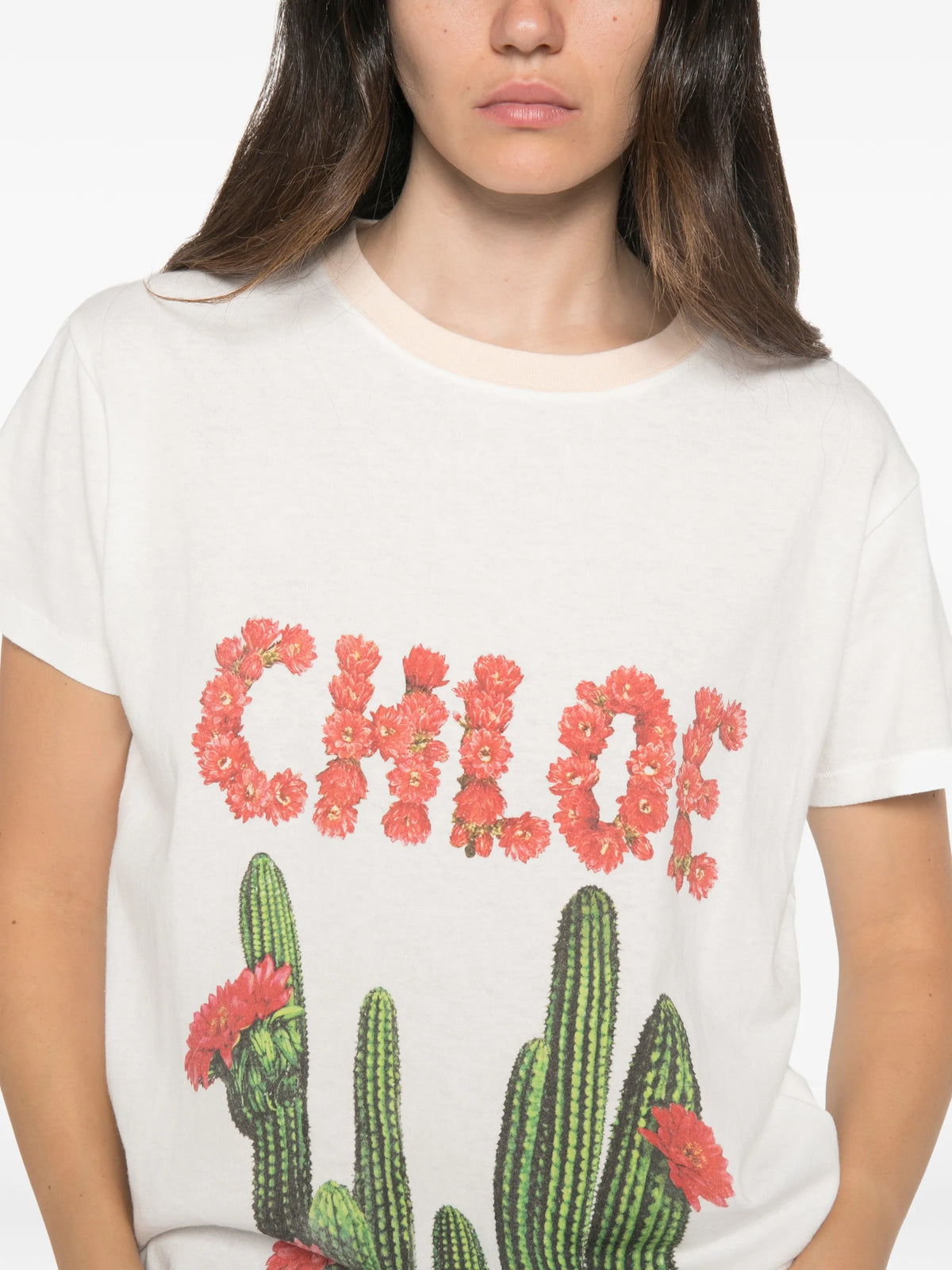 cactus-print T-shirt