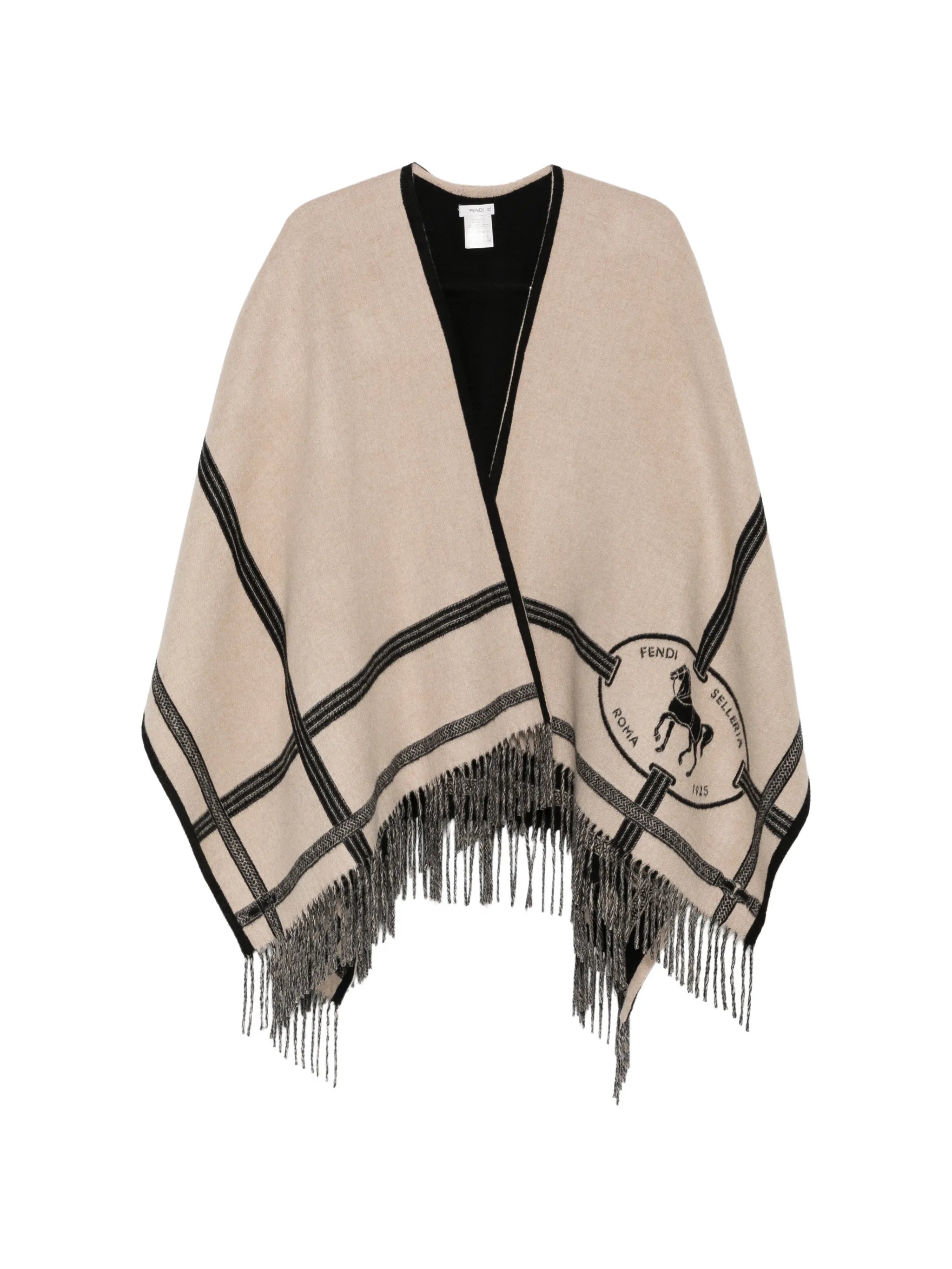 Selleria wool and cashmere poncho