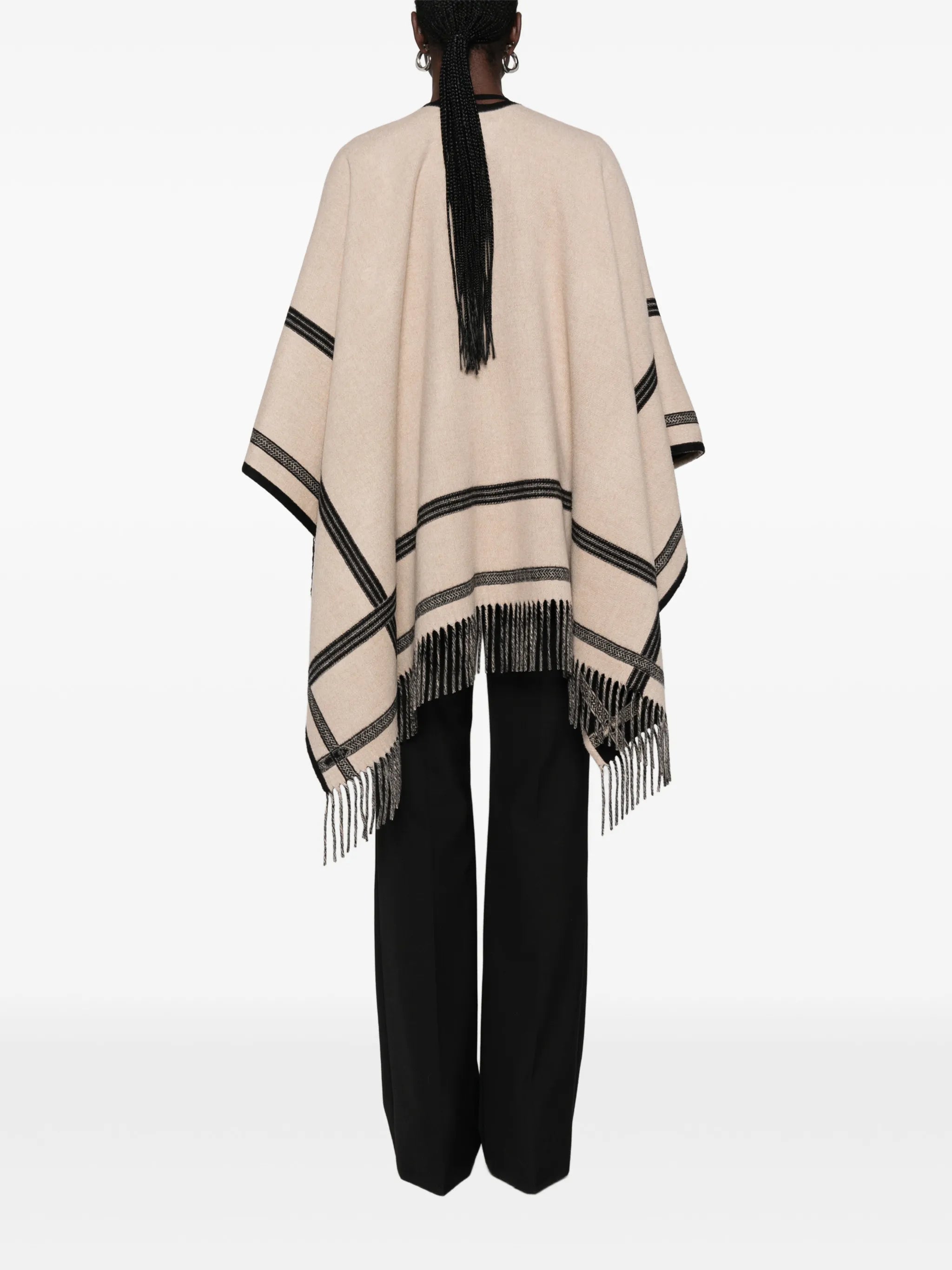 Selleria wool and cashmere poncho