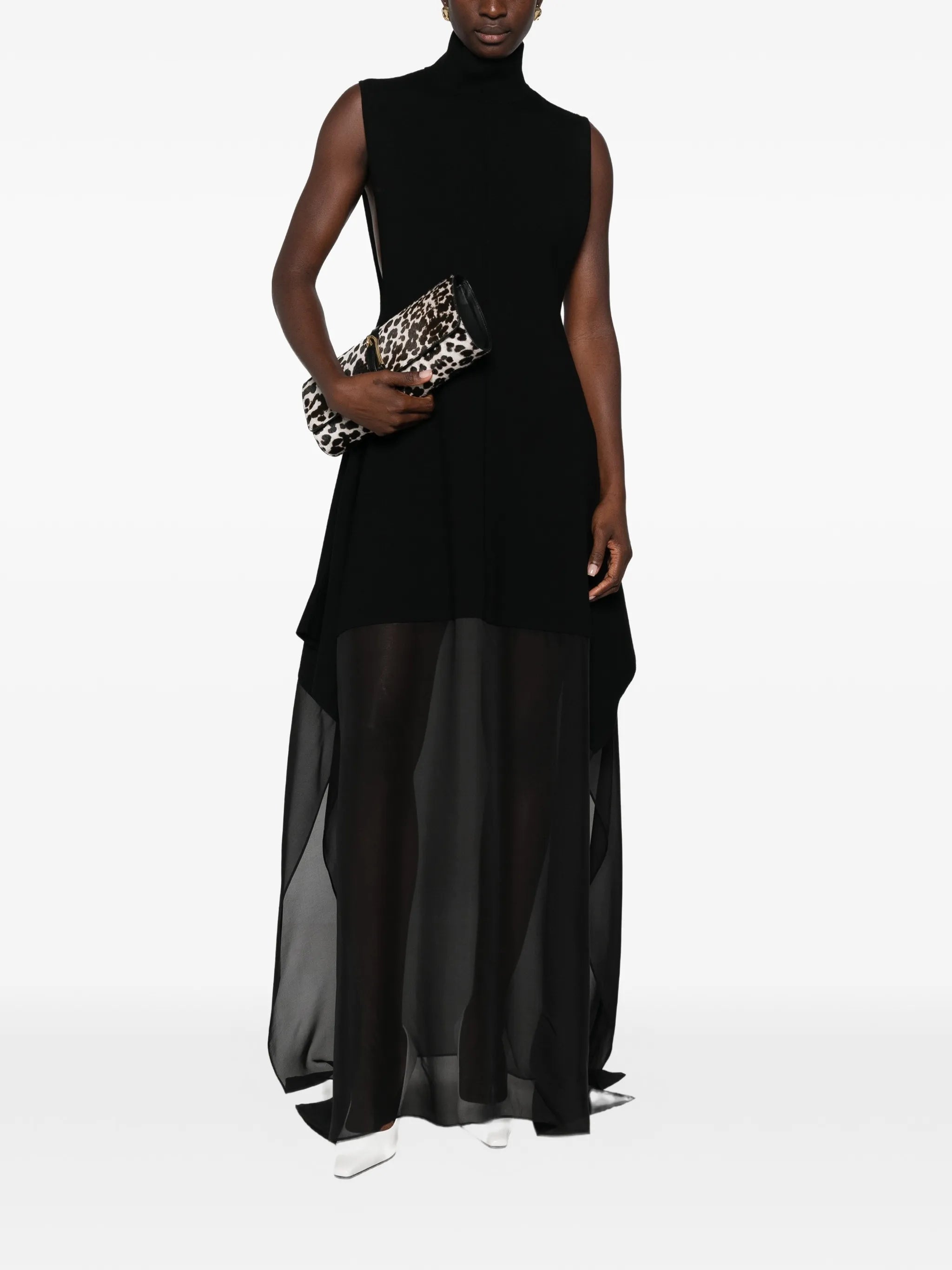asymmetric-hem sleeveless dress