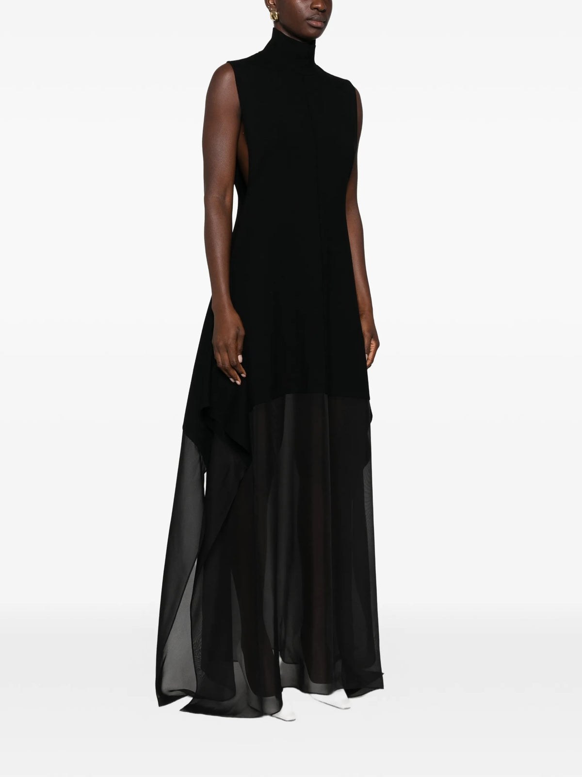 asymmetric-hem sleeveless dress