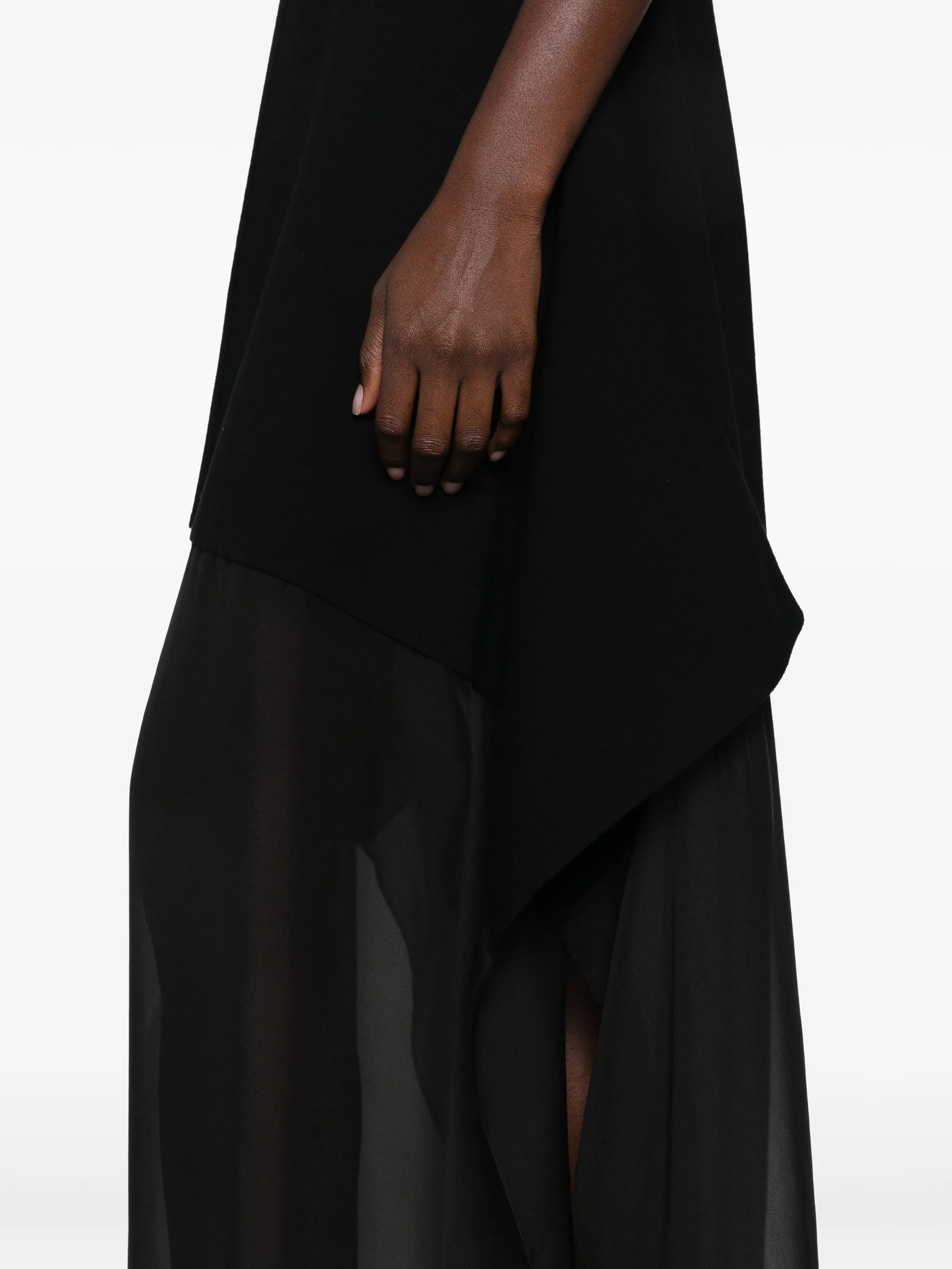 asymmetric-hem sleeveless dress