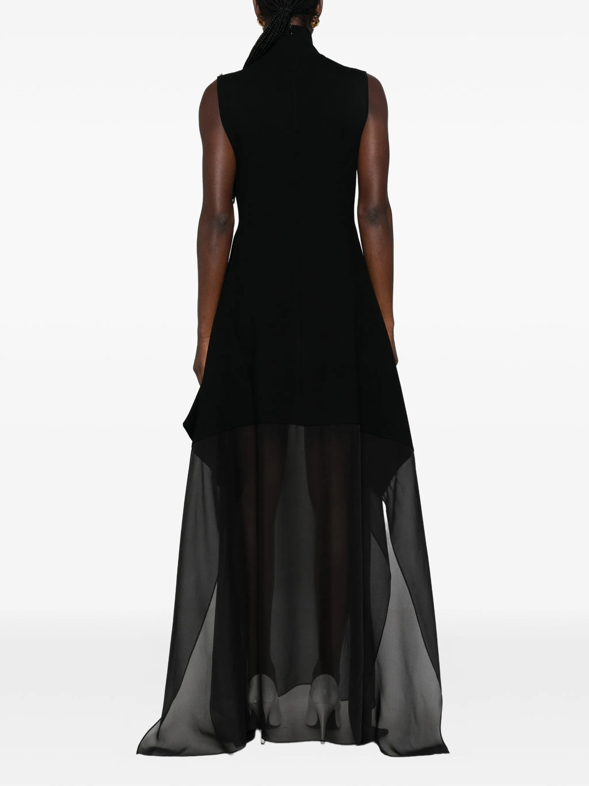 asymmetric-hem sleeveless dress