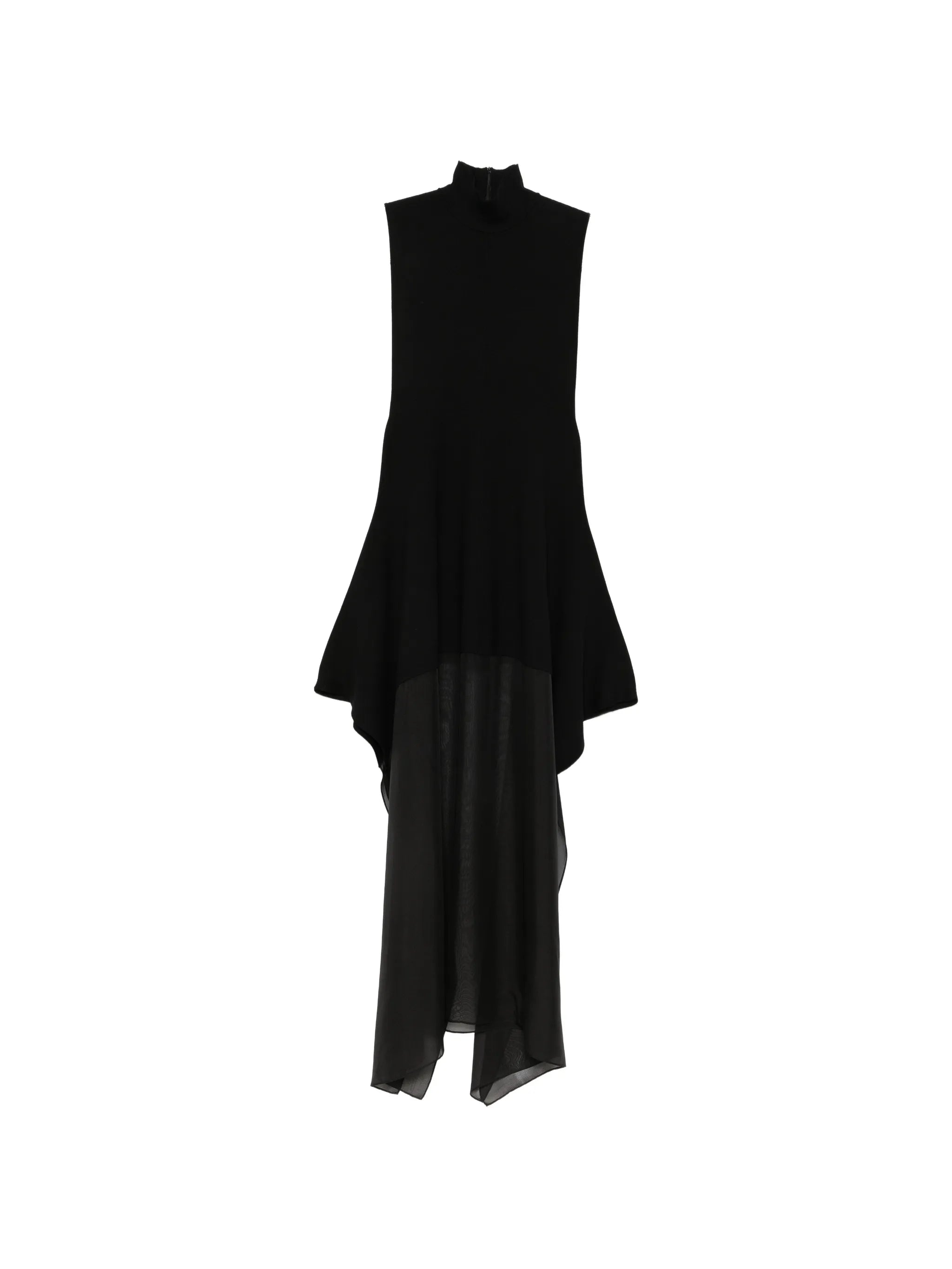 asymmetric-hem sleeveless dress