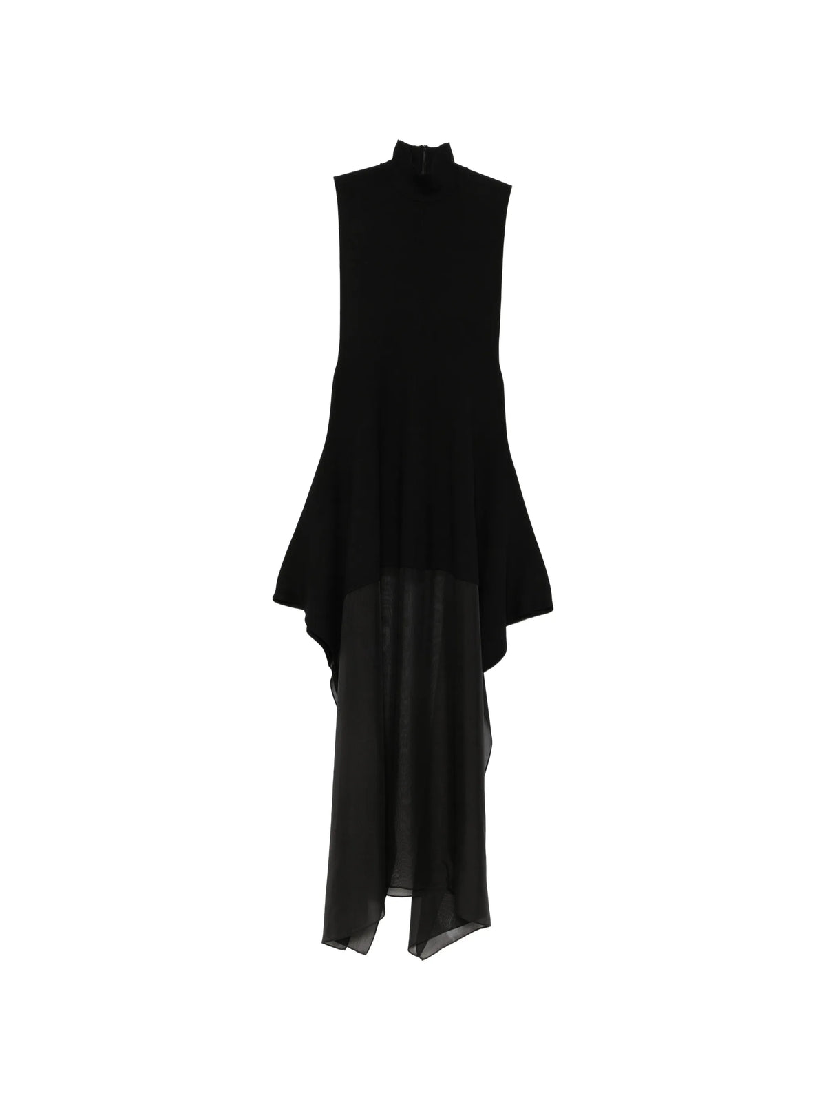 asymmetric-hem sleeveless dress
