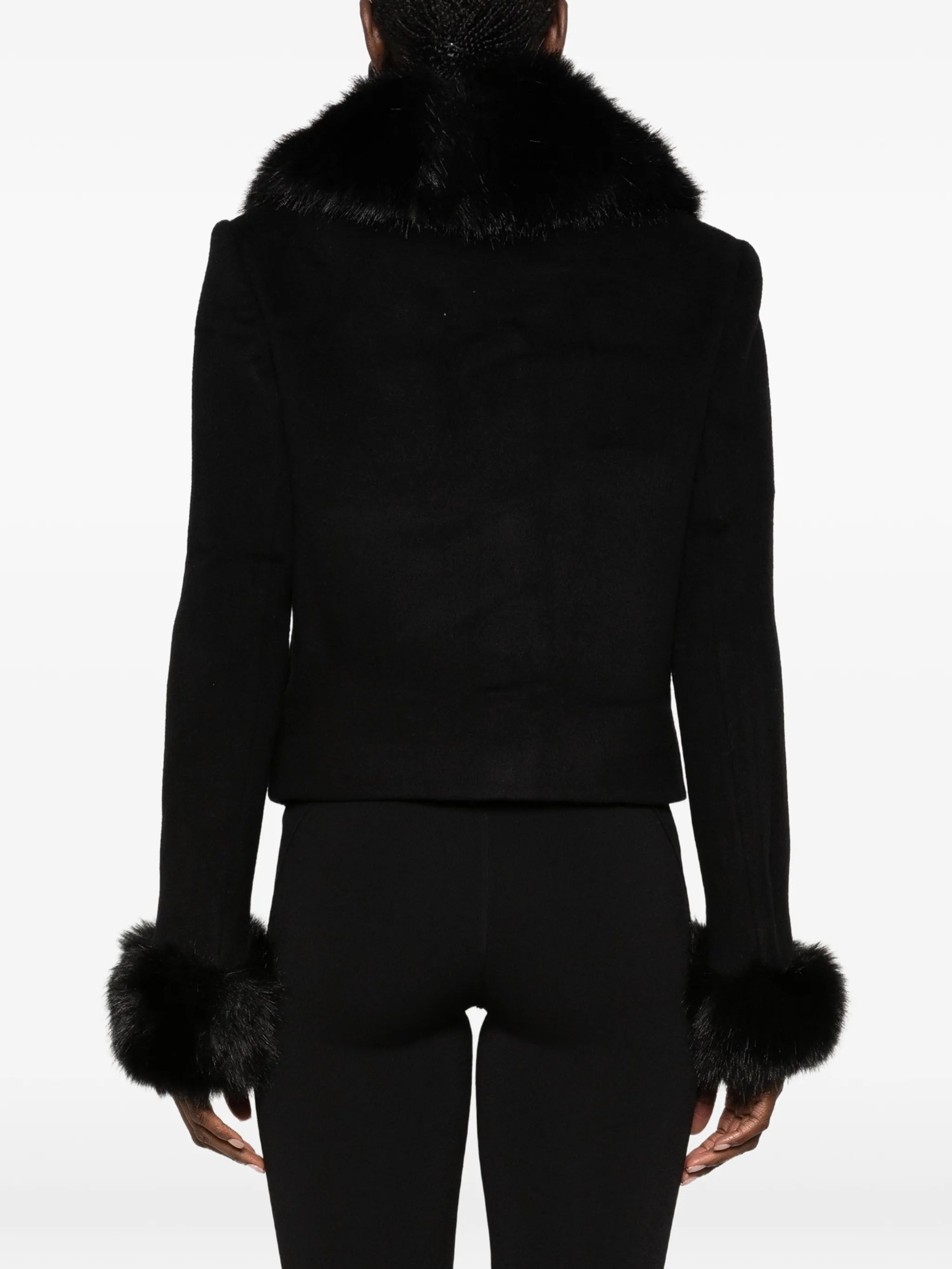 wool fur cuff jacket