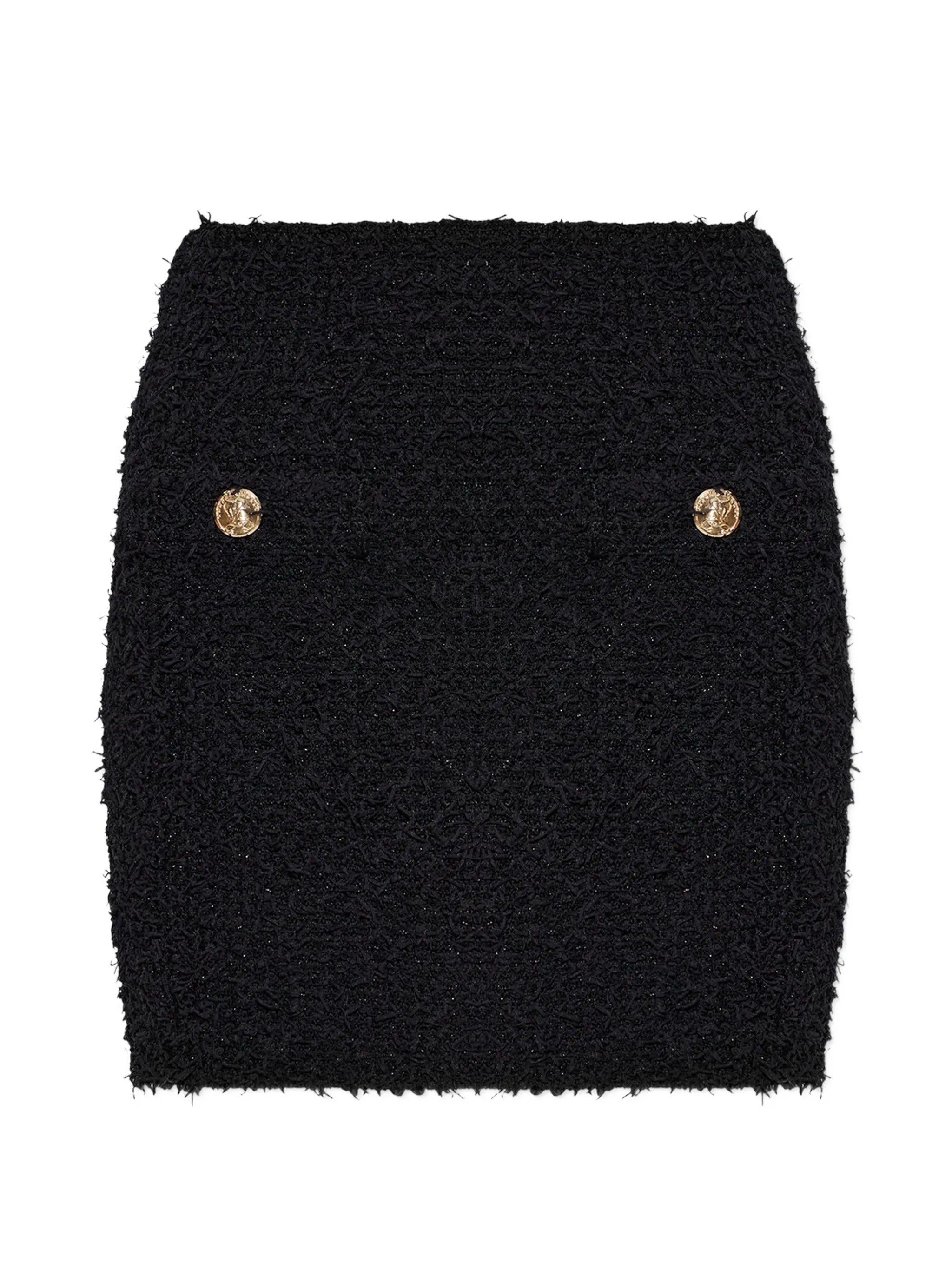 button-embellished mini skirt