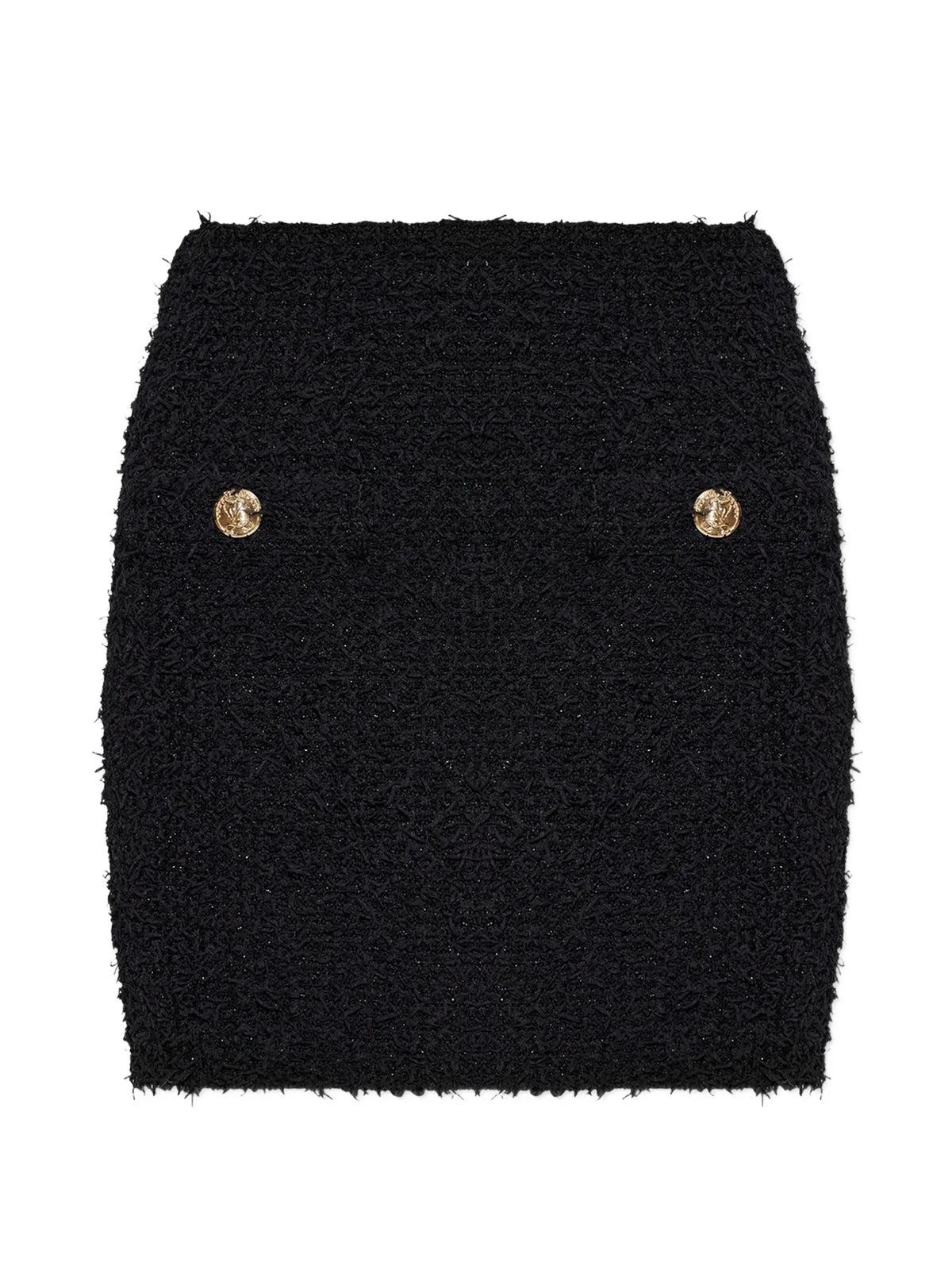 button-embellished mini skirt
