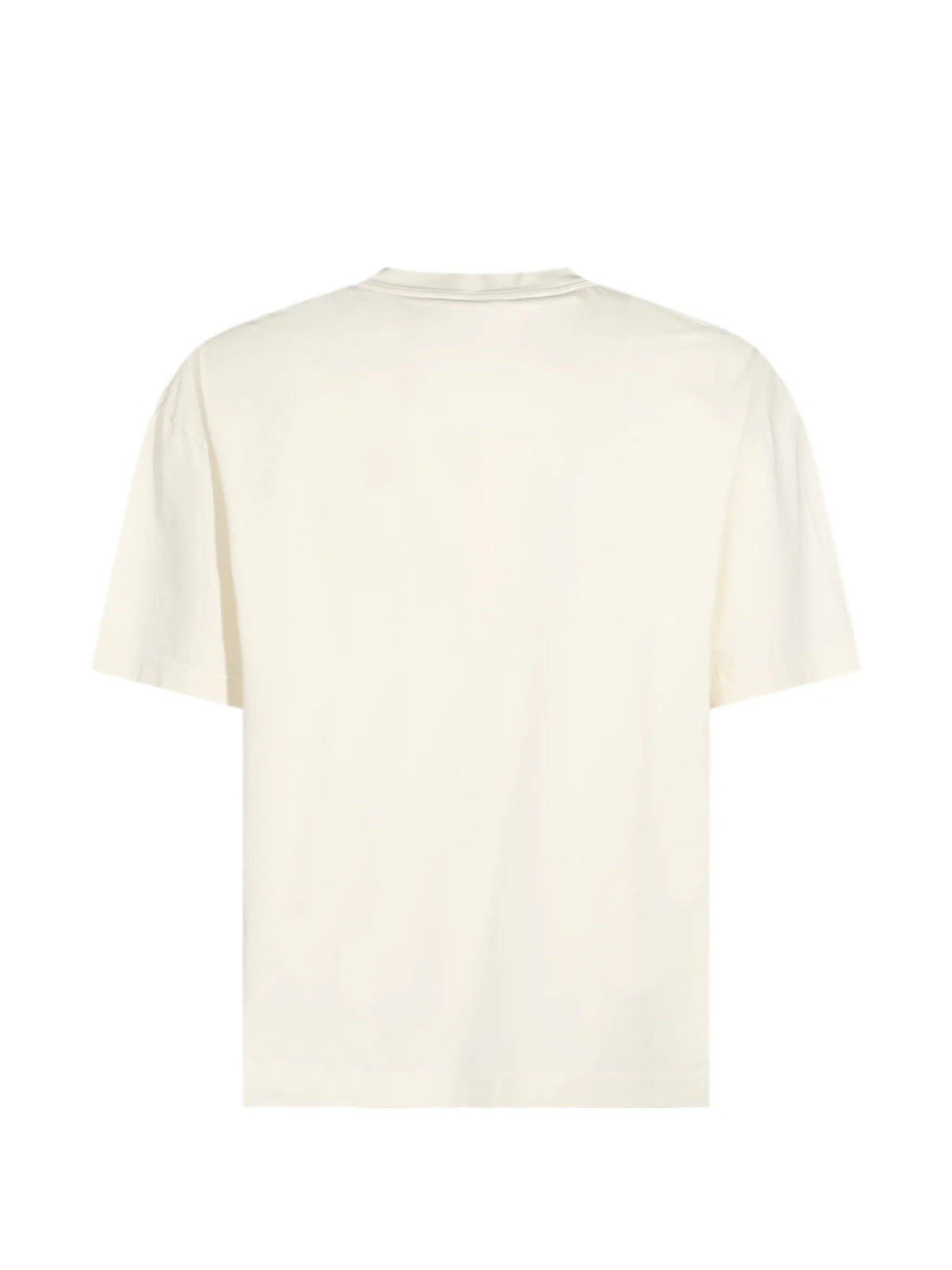 white cotton T-shirt with planet print