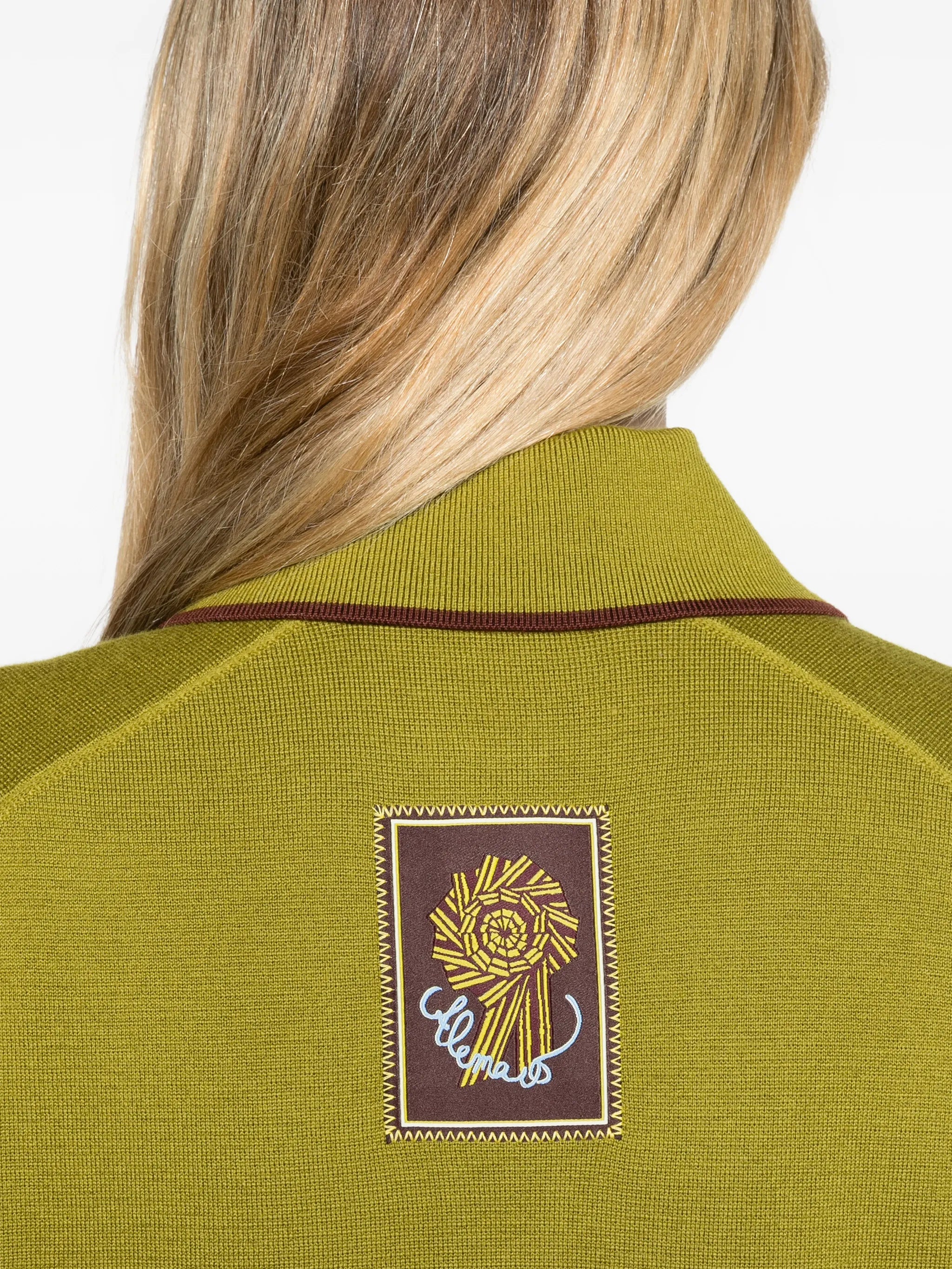 Valentina olive knit polo