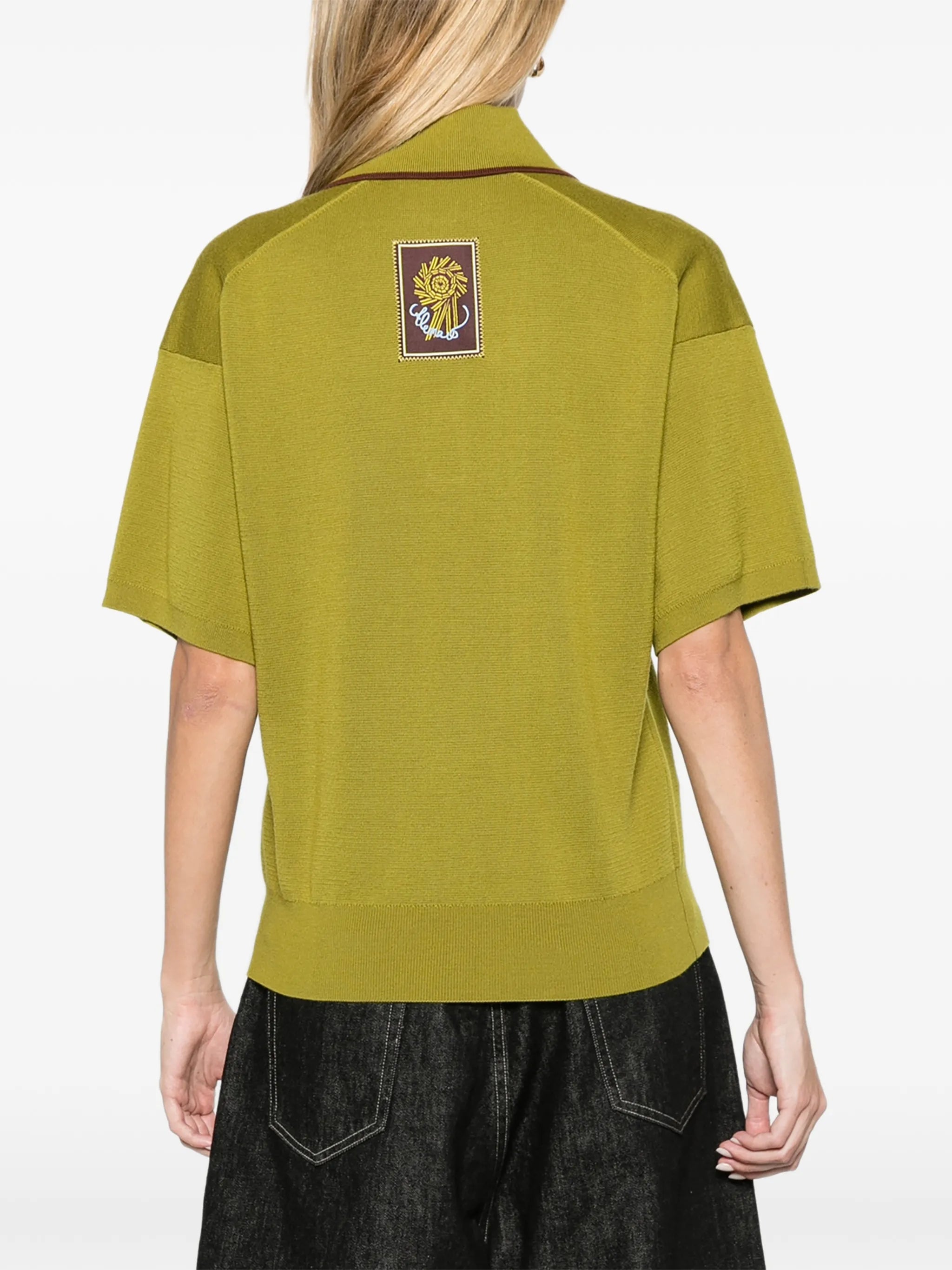 Valentina olive knit polo