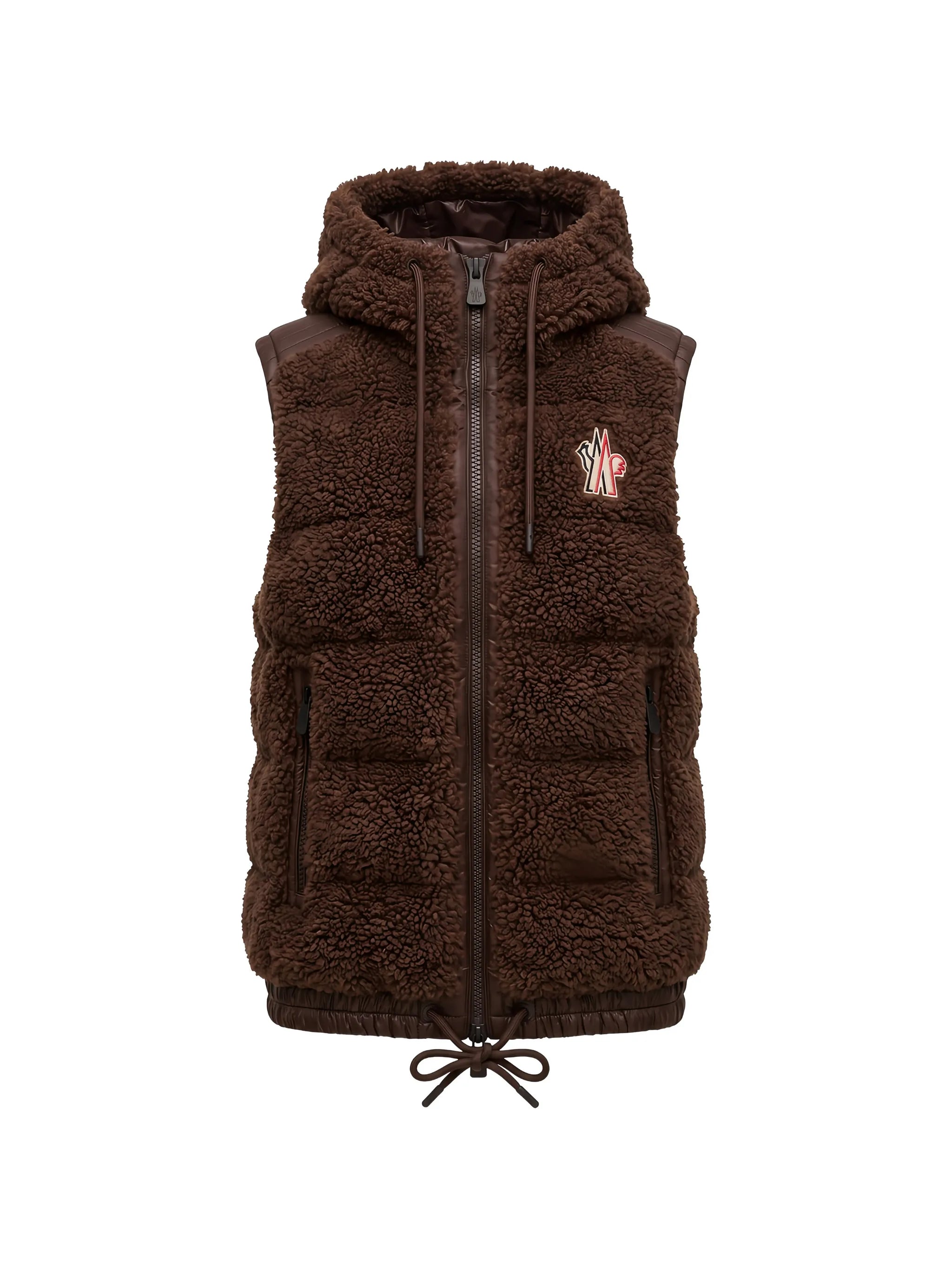 logo-patch hooded gilet