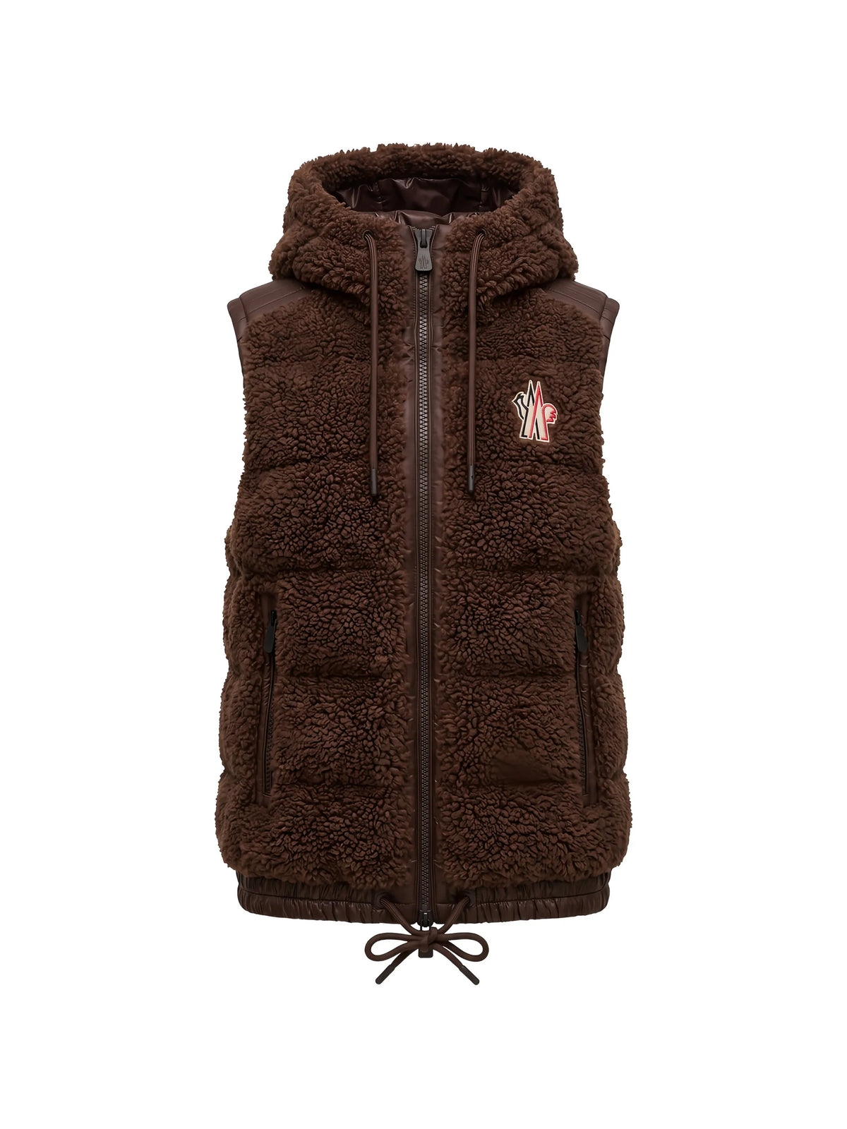 logo-patch hooded gilet