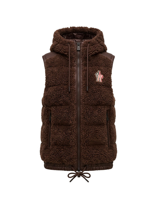 logo-patch hooded gilet